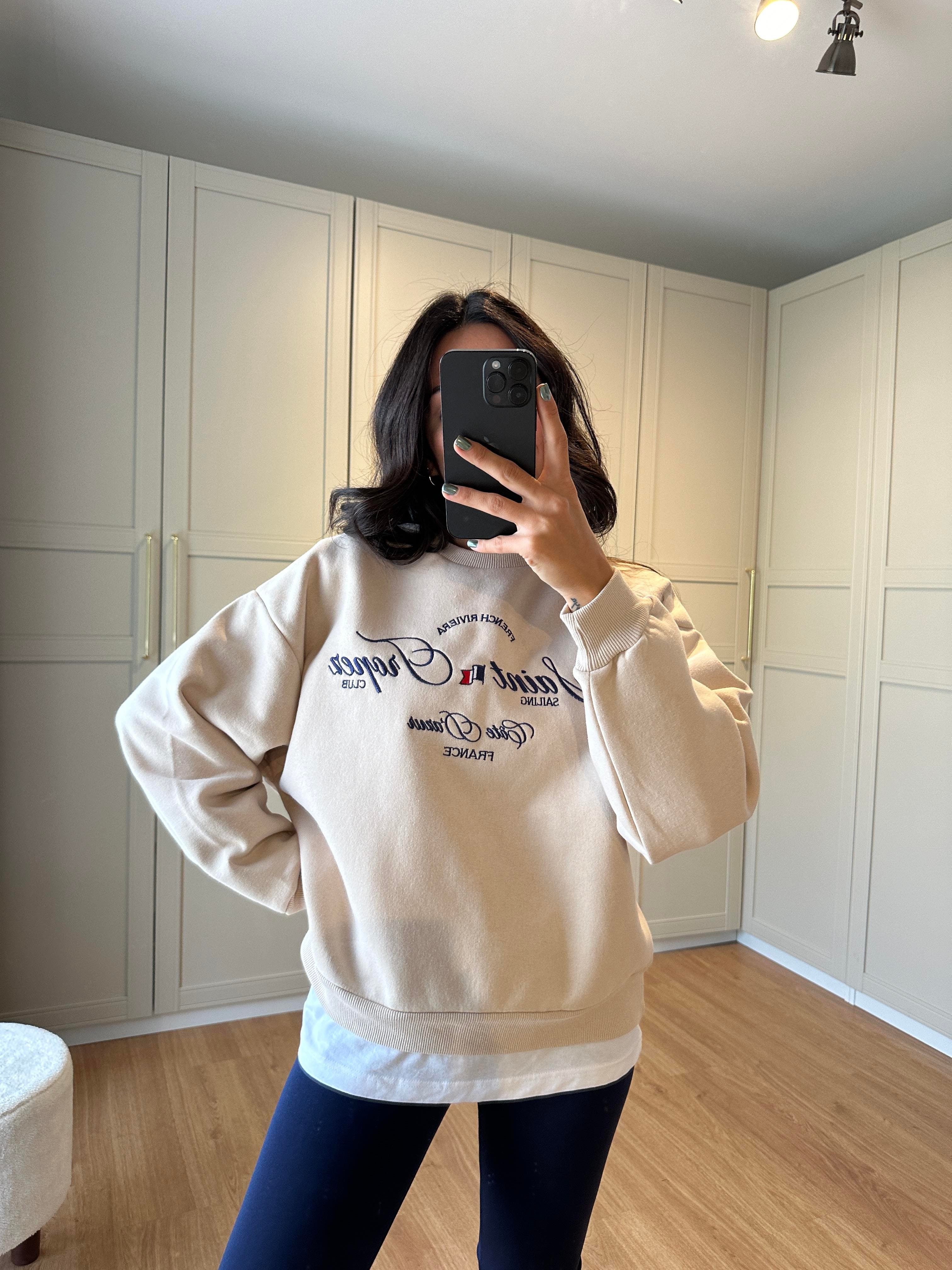 Saint Tropez Bej Sweatshirt