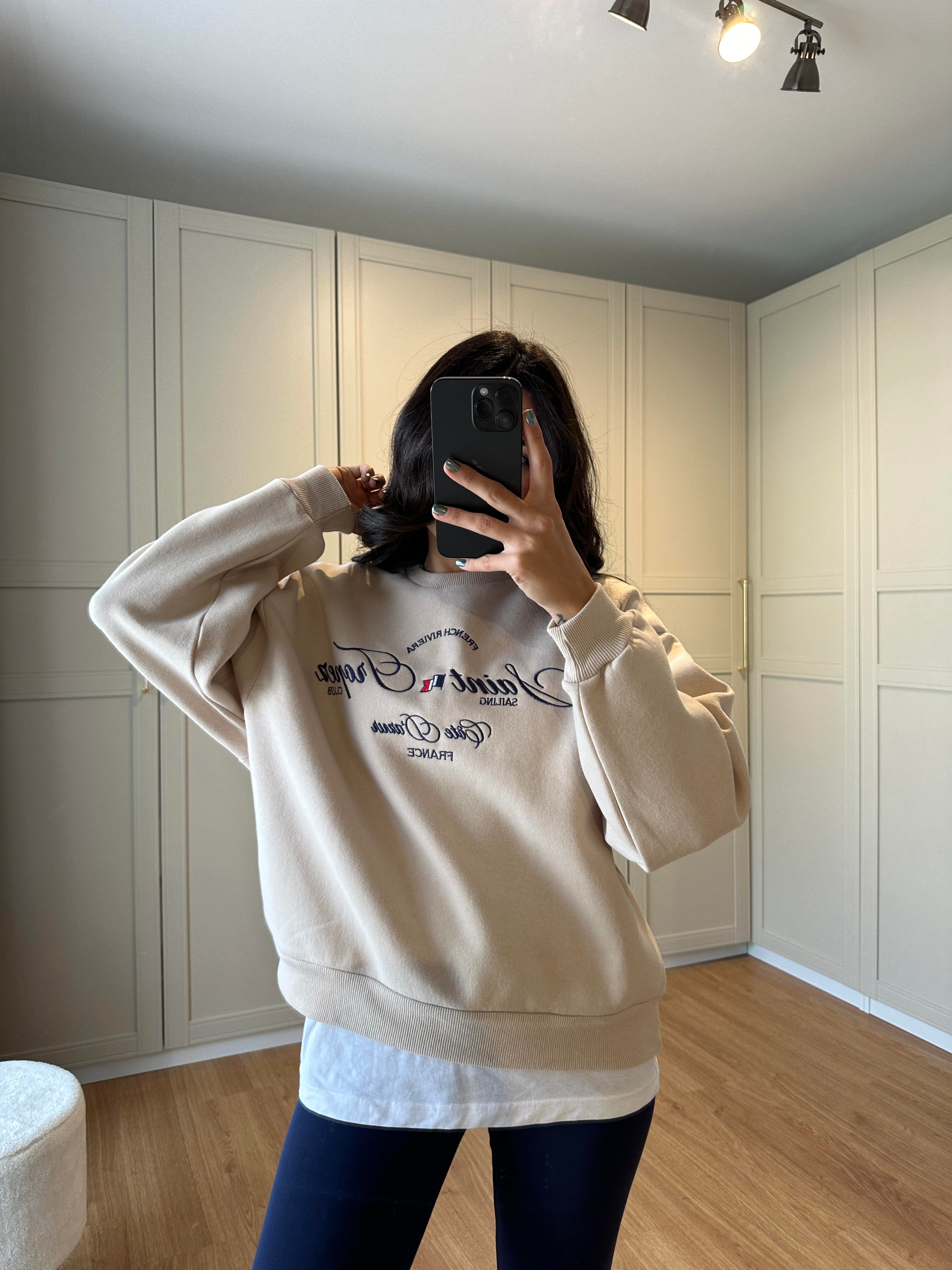 Saint Tropez Bej Sweatshirt