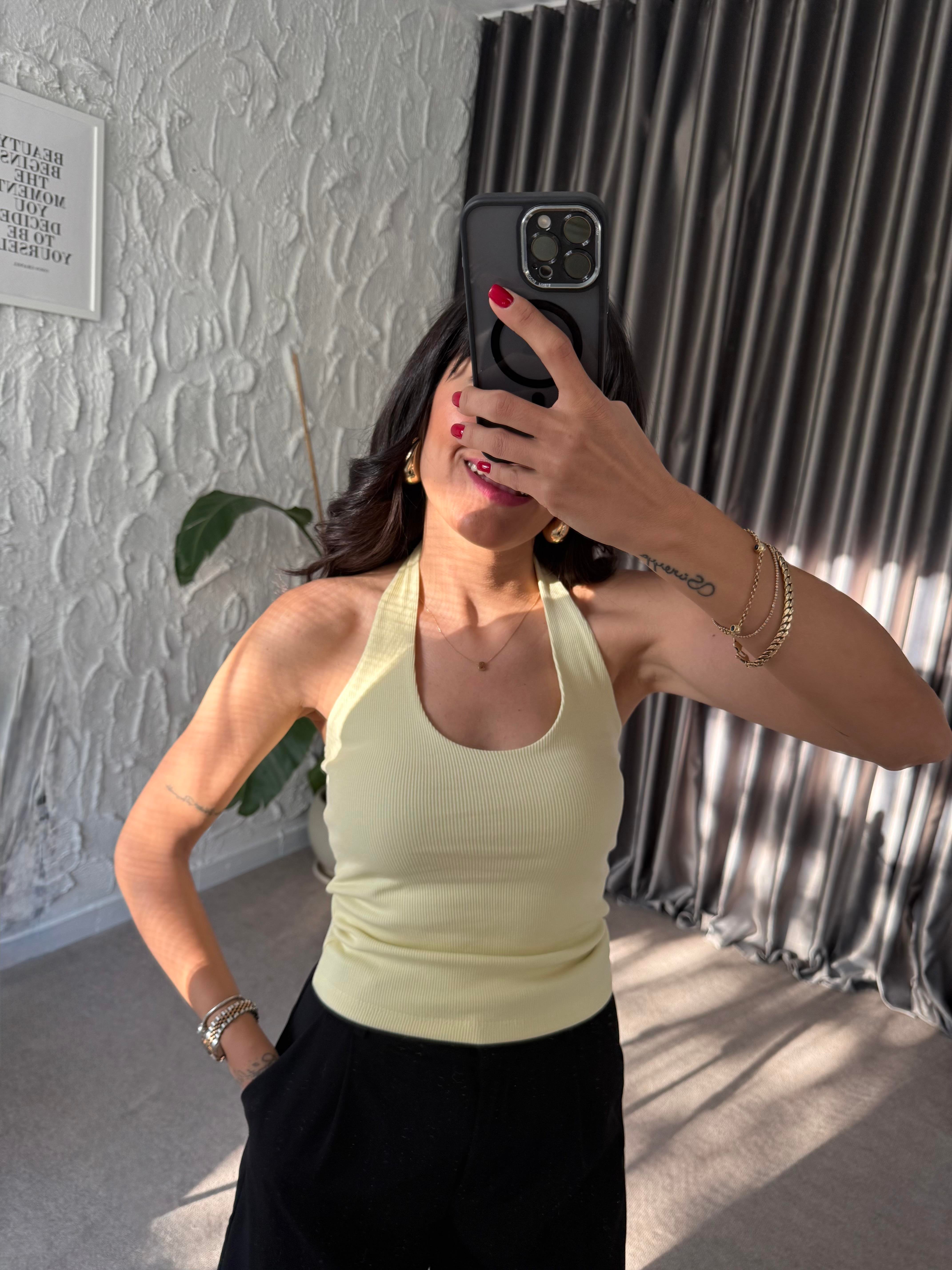 Sarı Halter Yaka Atlet