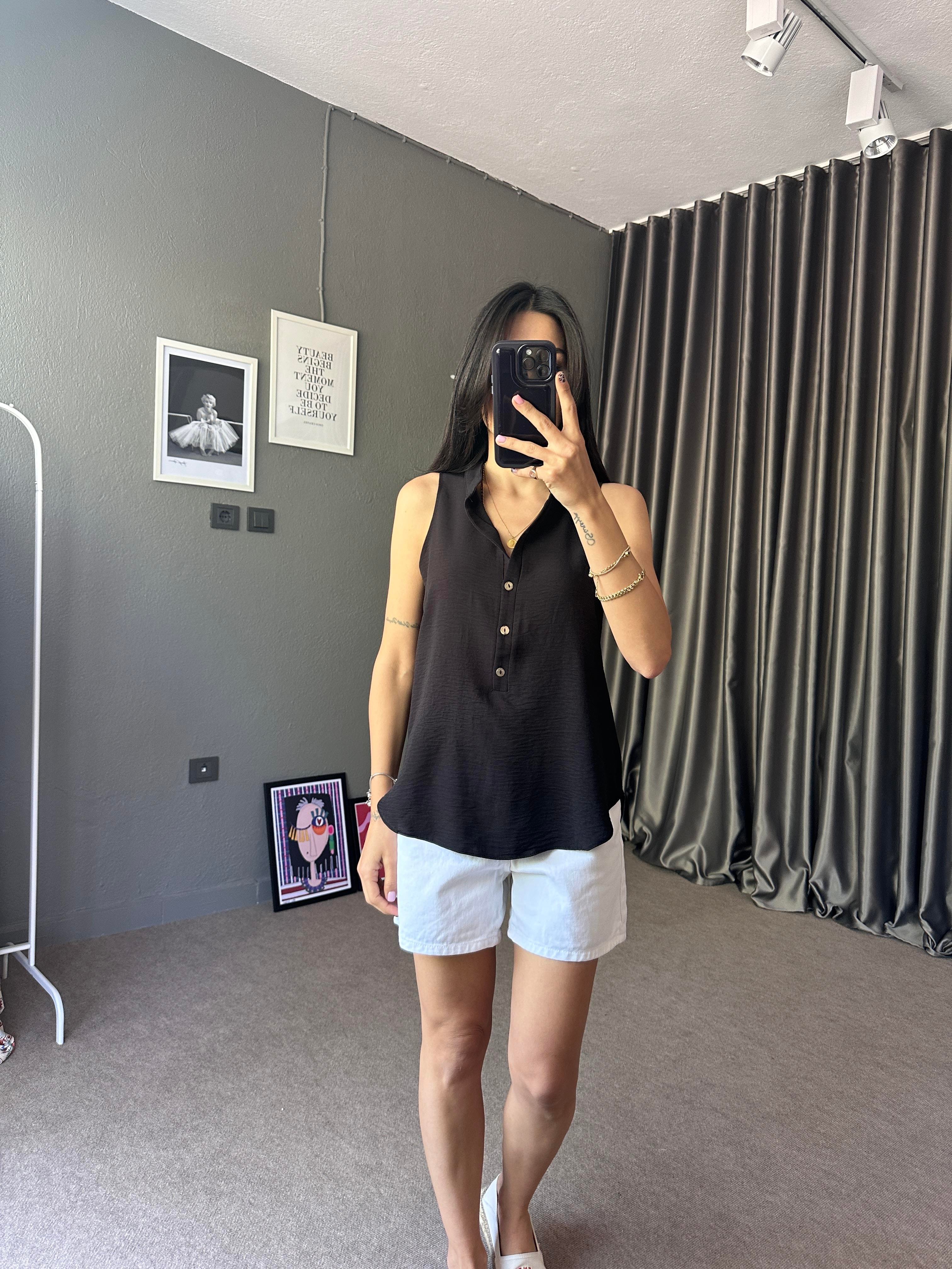 Sıfır Kol Aerobin Siyah Bluz