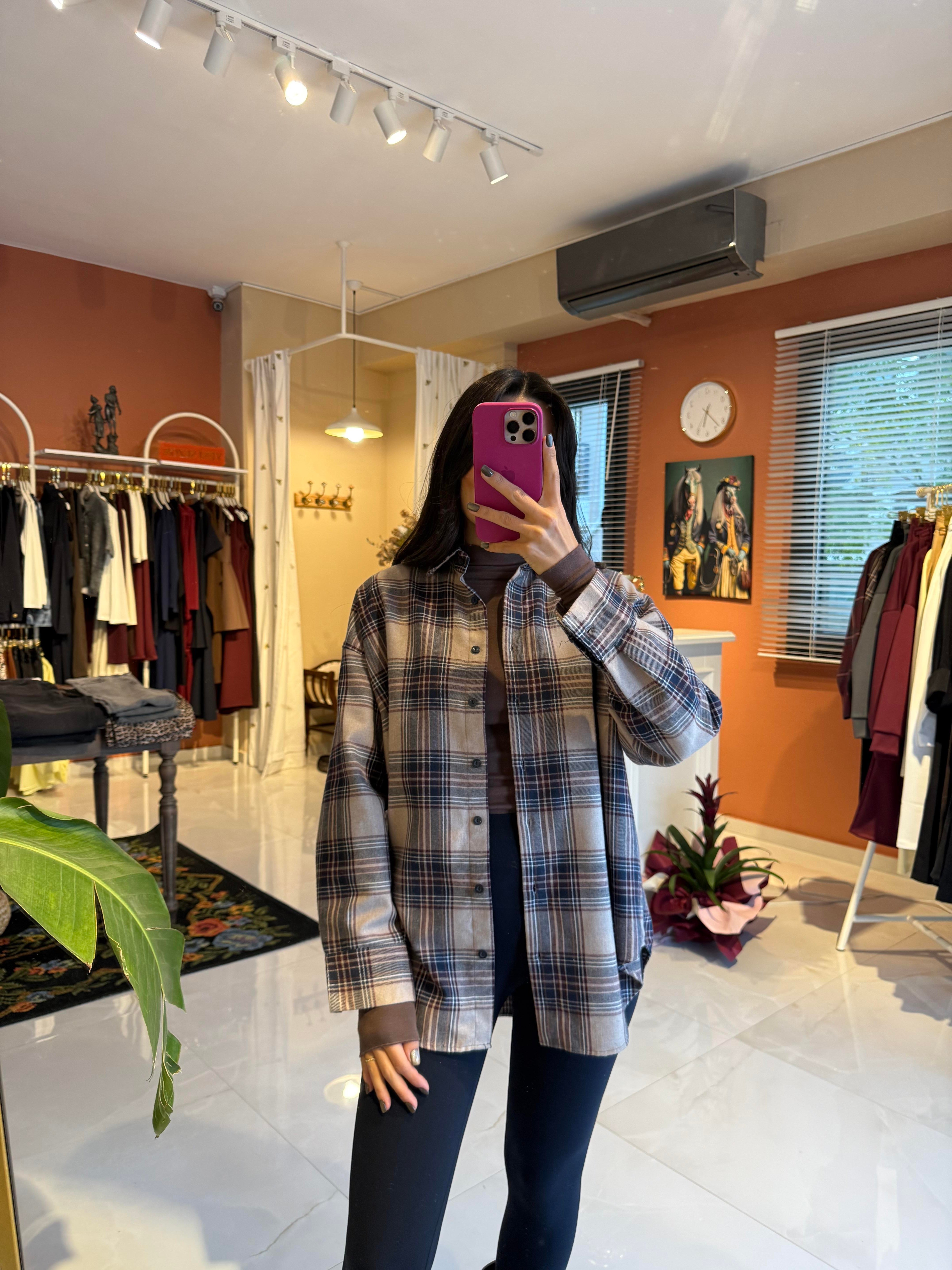 Sims Vizon Lacivert Oduncu Gömlek