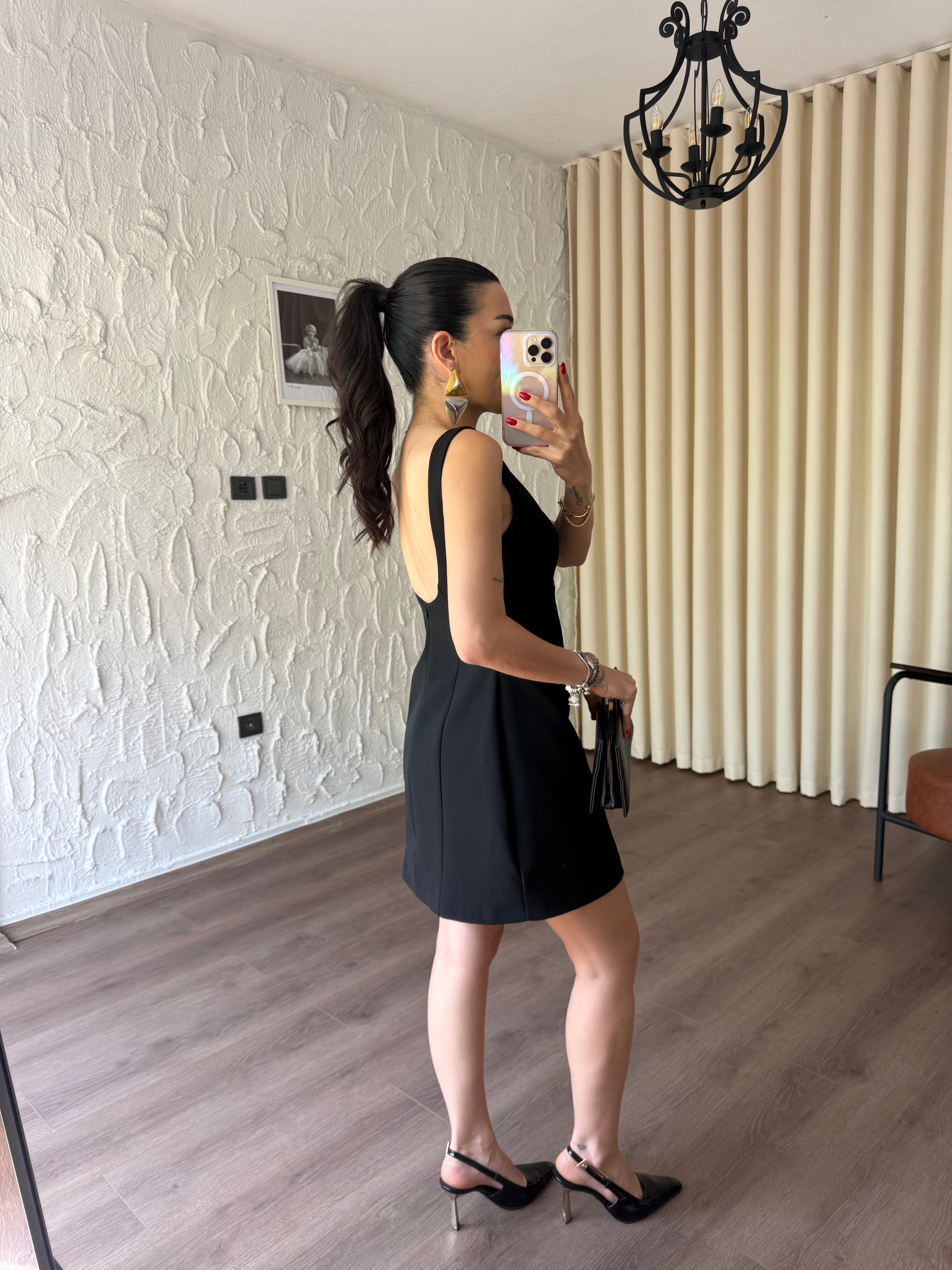 Sırt Detaylı Balon Etek Elbise