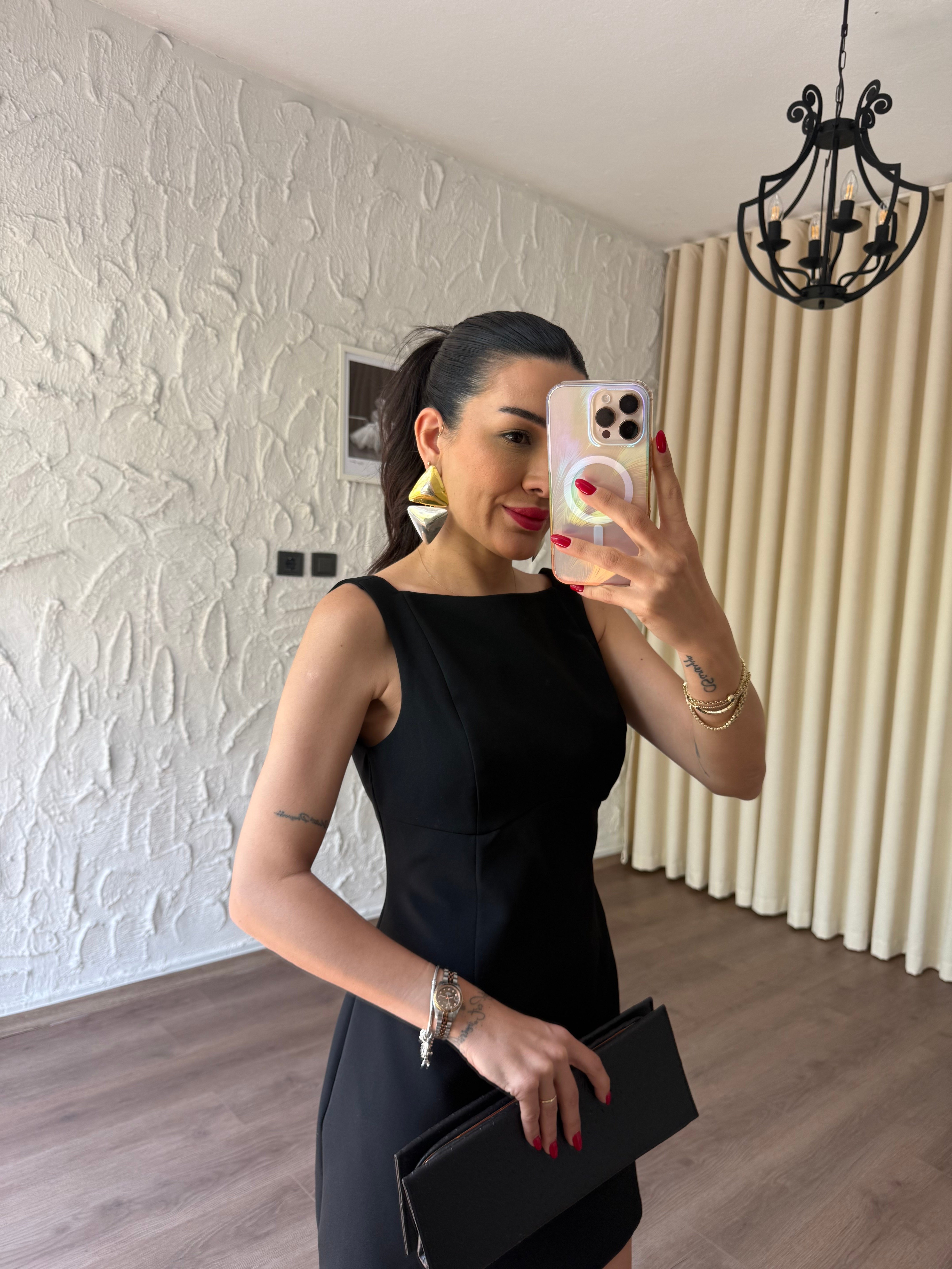 Sırt Detaylı Balon Etek Elbise