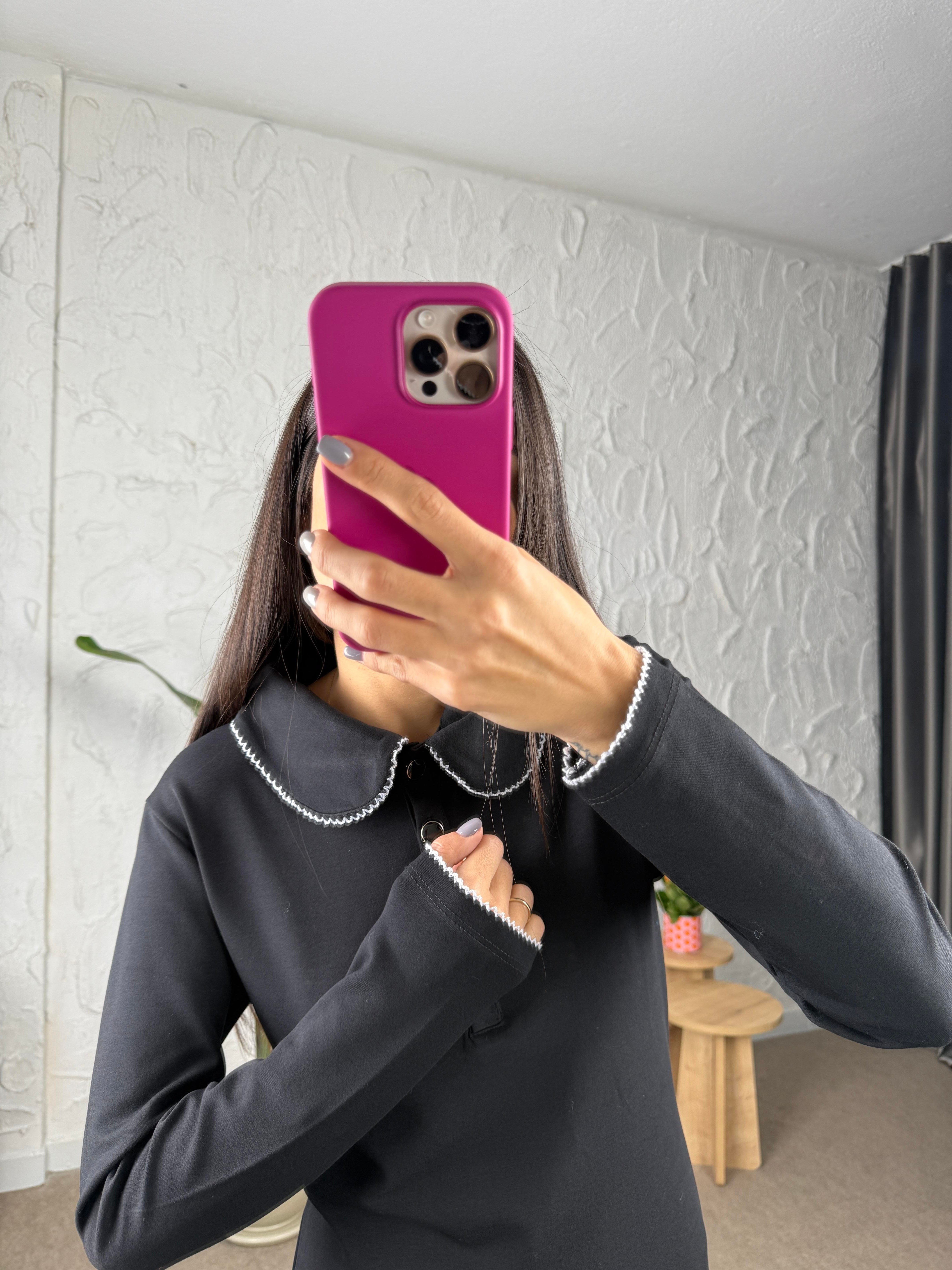 Siyah Massi Bebe Yaka Elbise