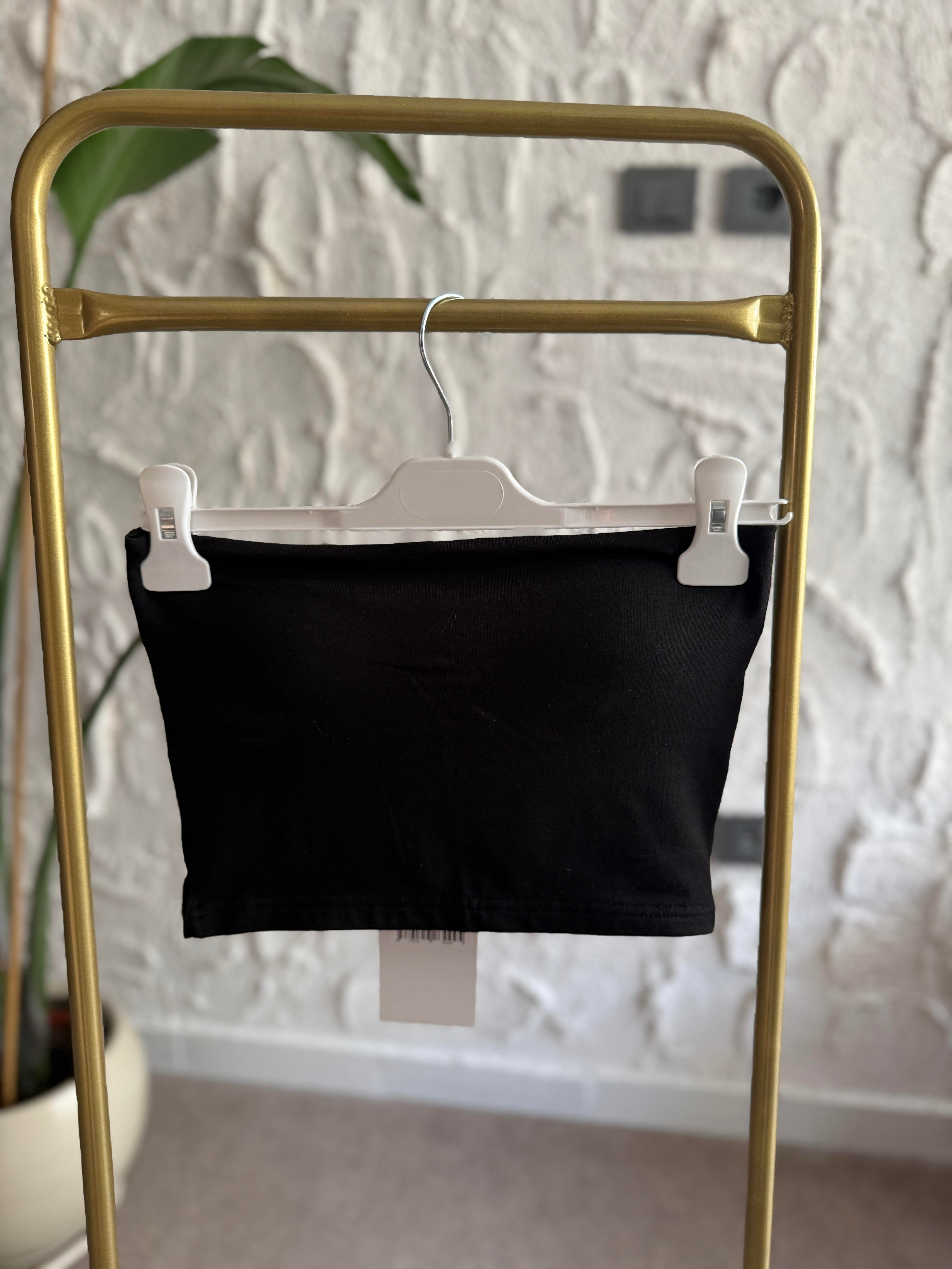 Siyah Straplez Basic Bluz