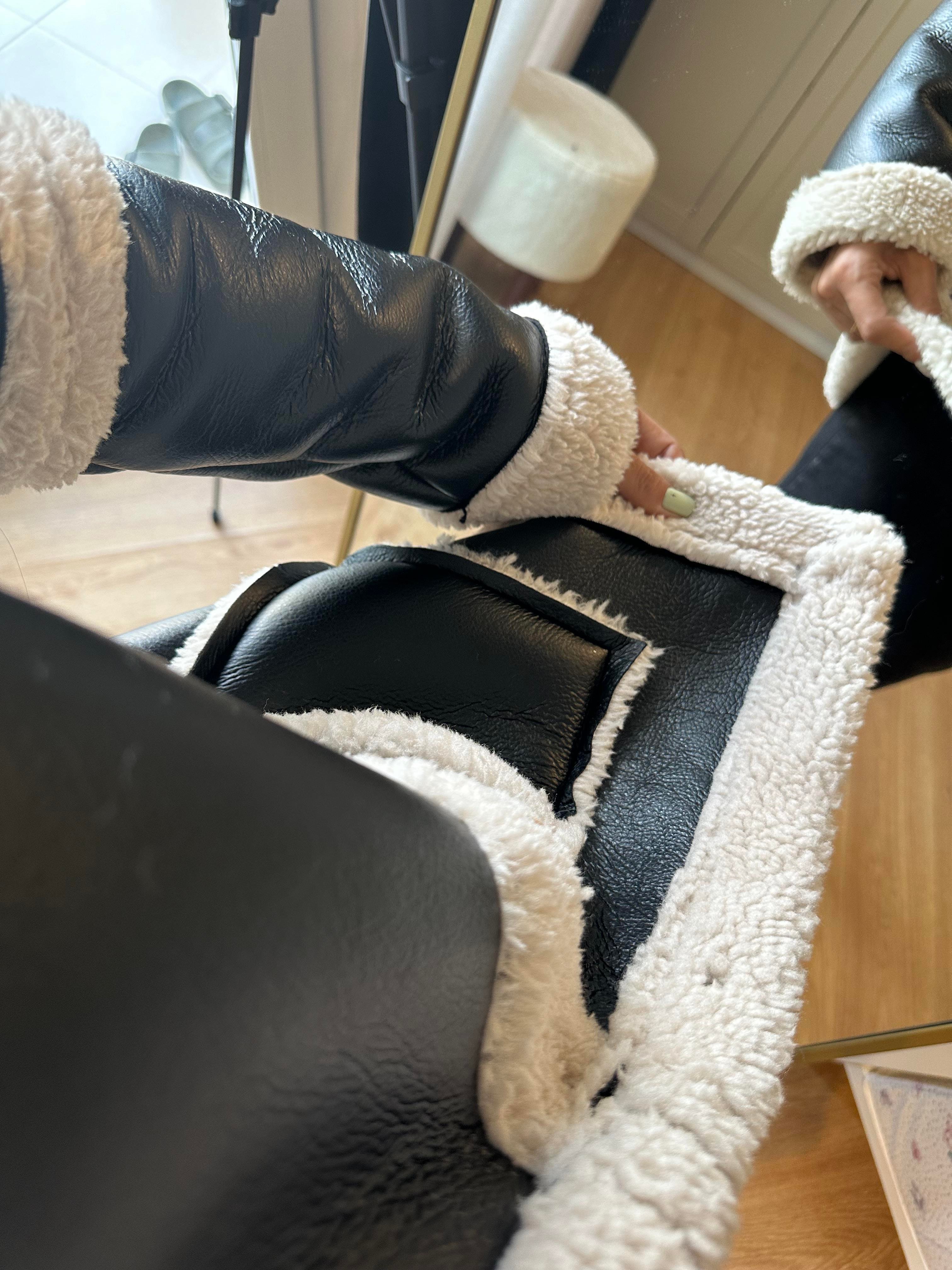 Snow Siyah Deri Kaban