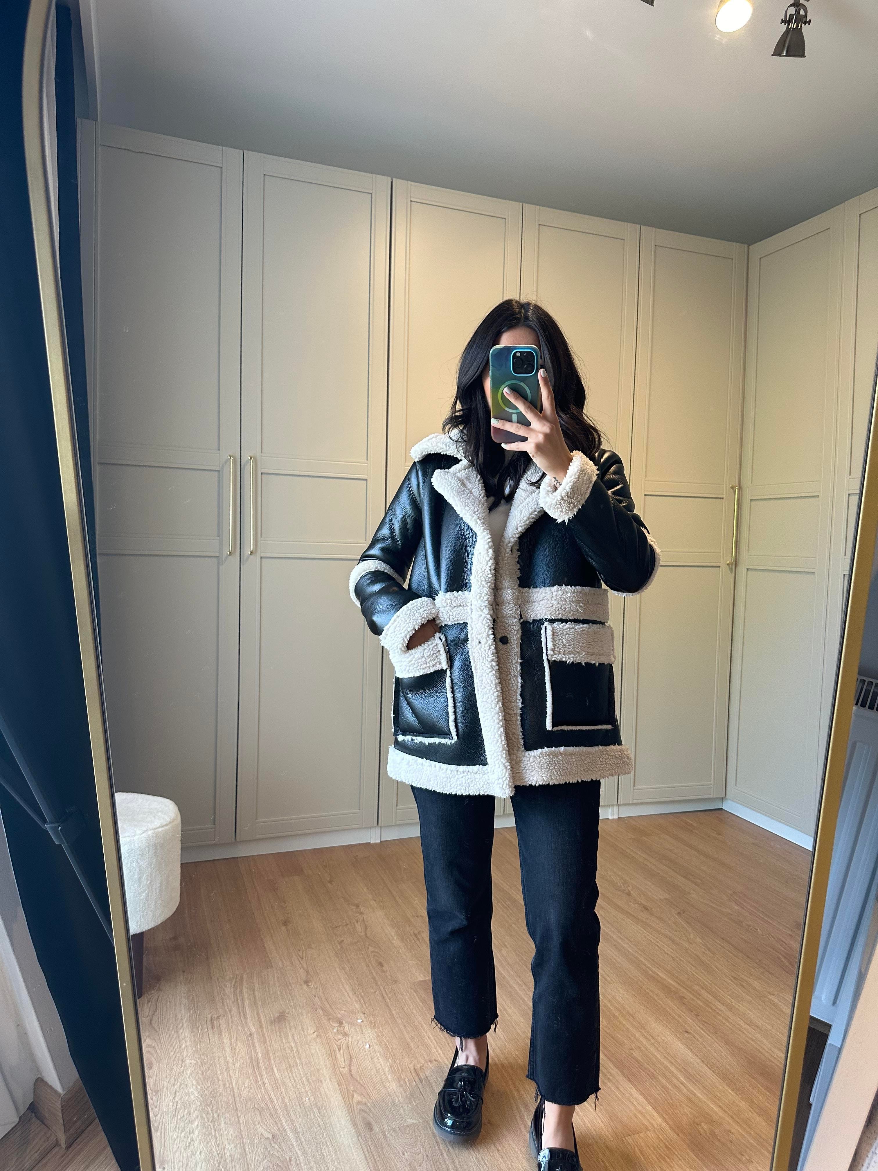 Snow Siyah Deri Kaban