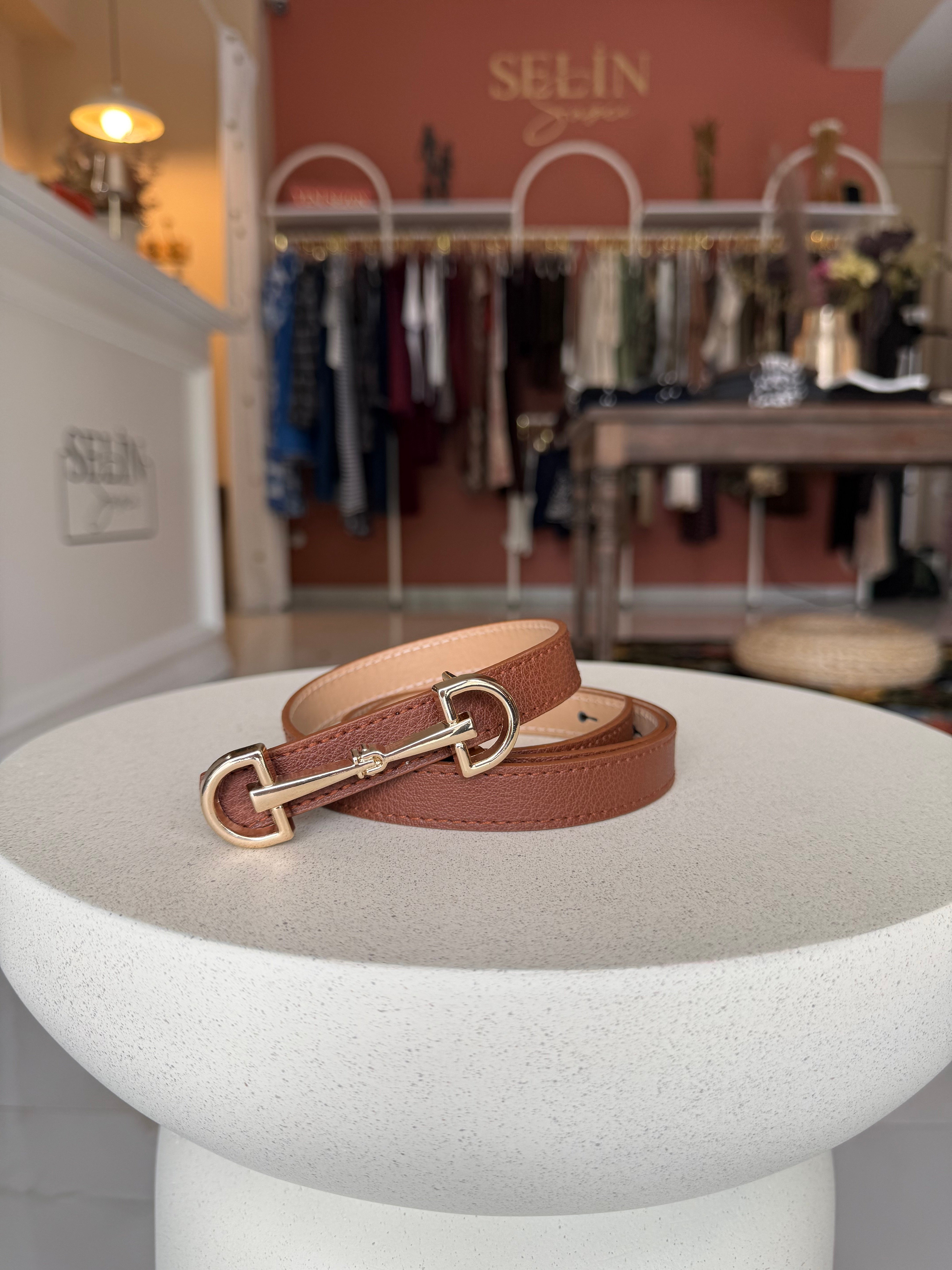 Taba Çift Gold Tokalı D Kemer