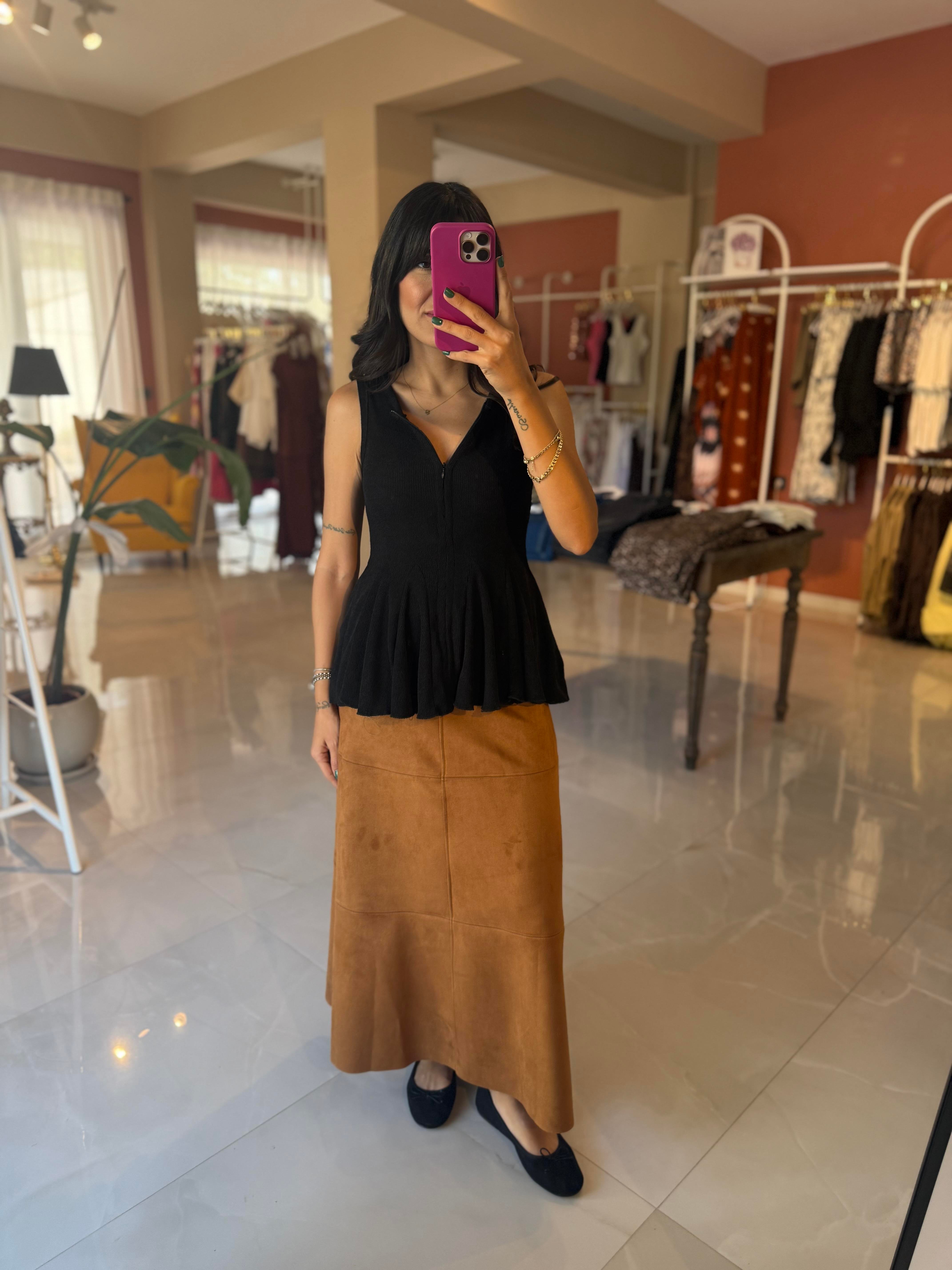 Taba Süet Çan Etek