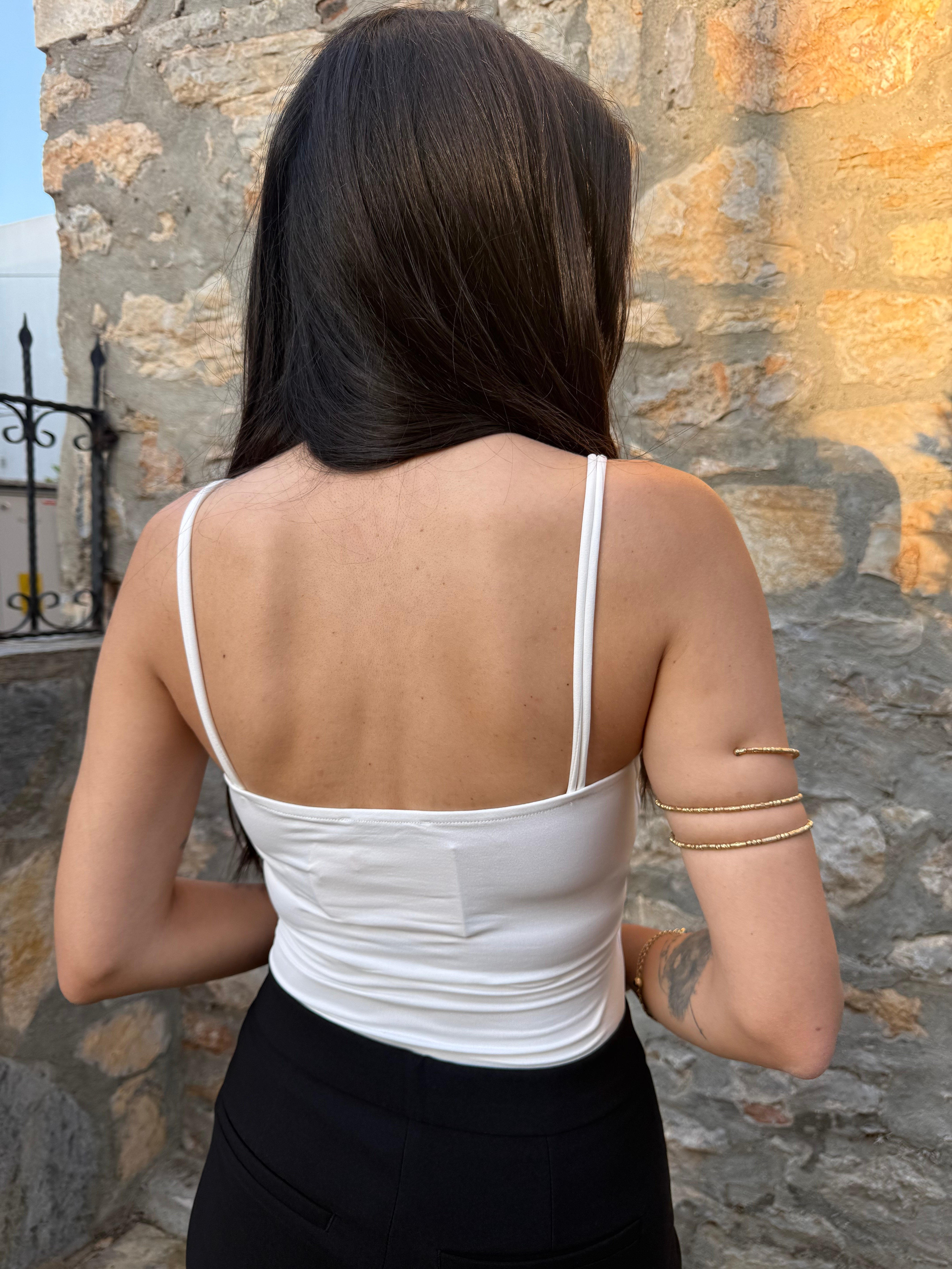 Toka Detaylı Ekru Bodysuit