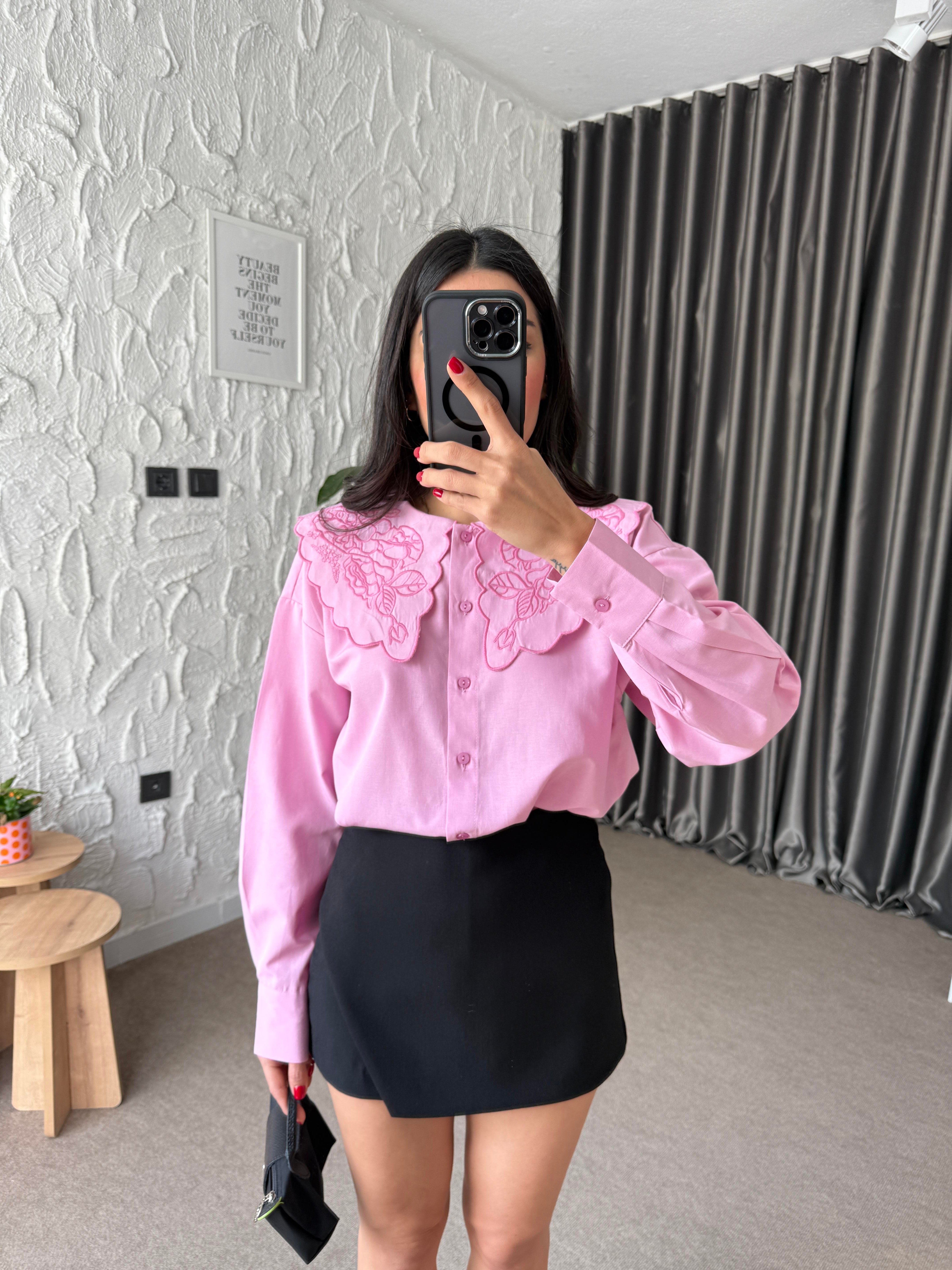 Twist Bebe Yaka Gömlek - Pembe