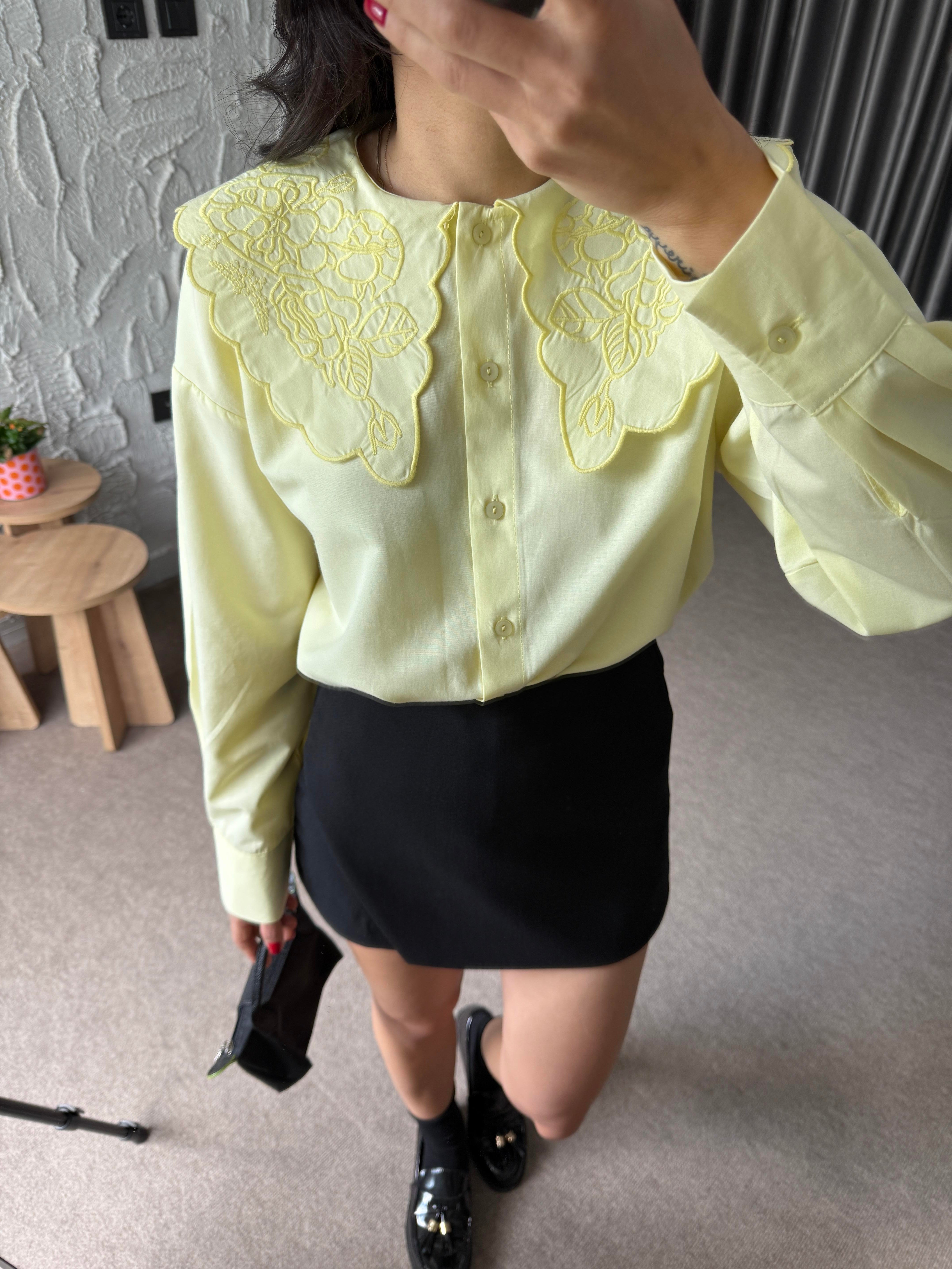 Twist Bebe Yaka Gömlek - Sarı