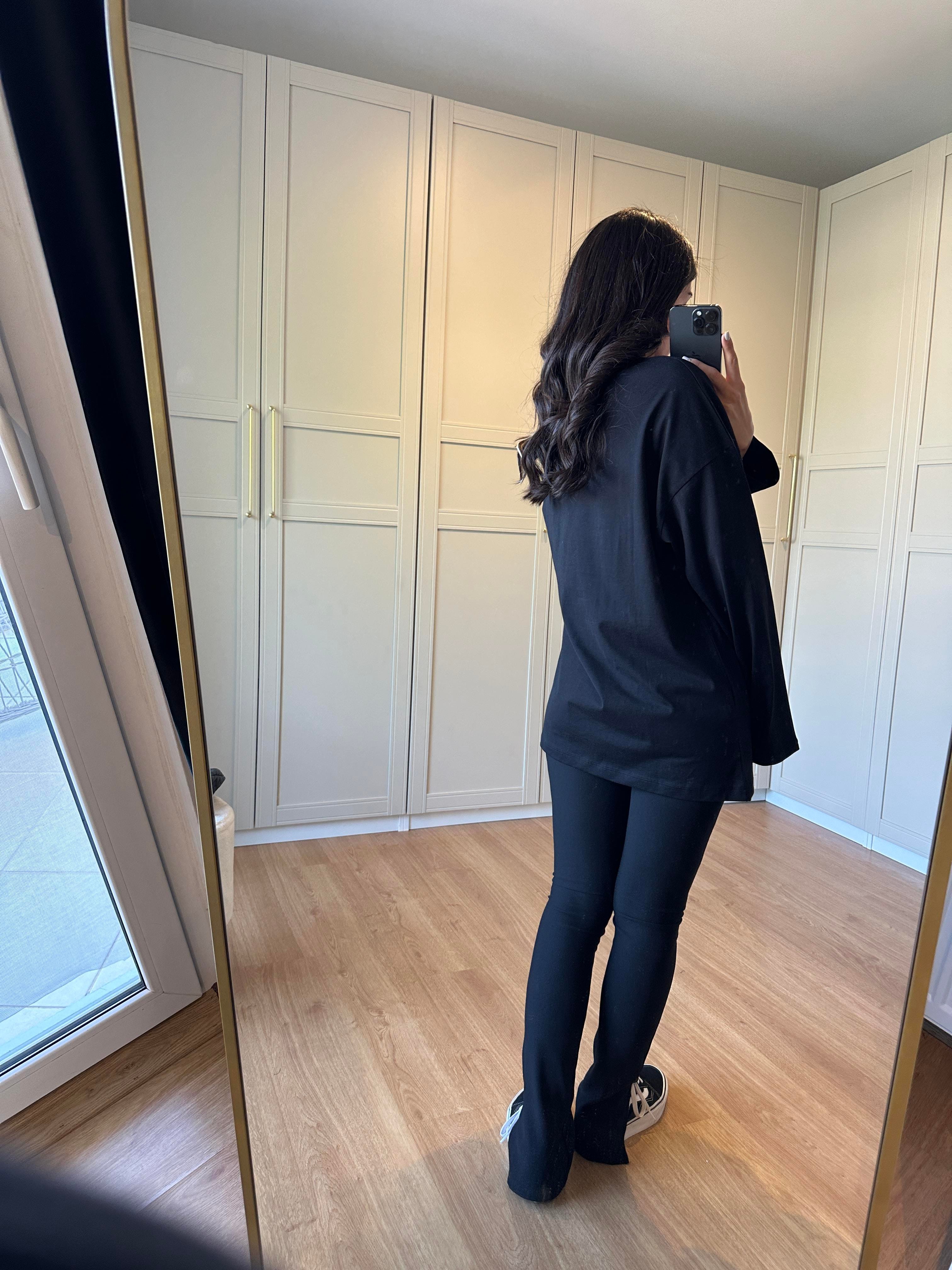 Uzun Kollu Siyah Basic Tshirt