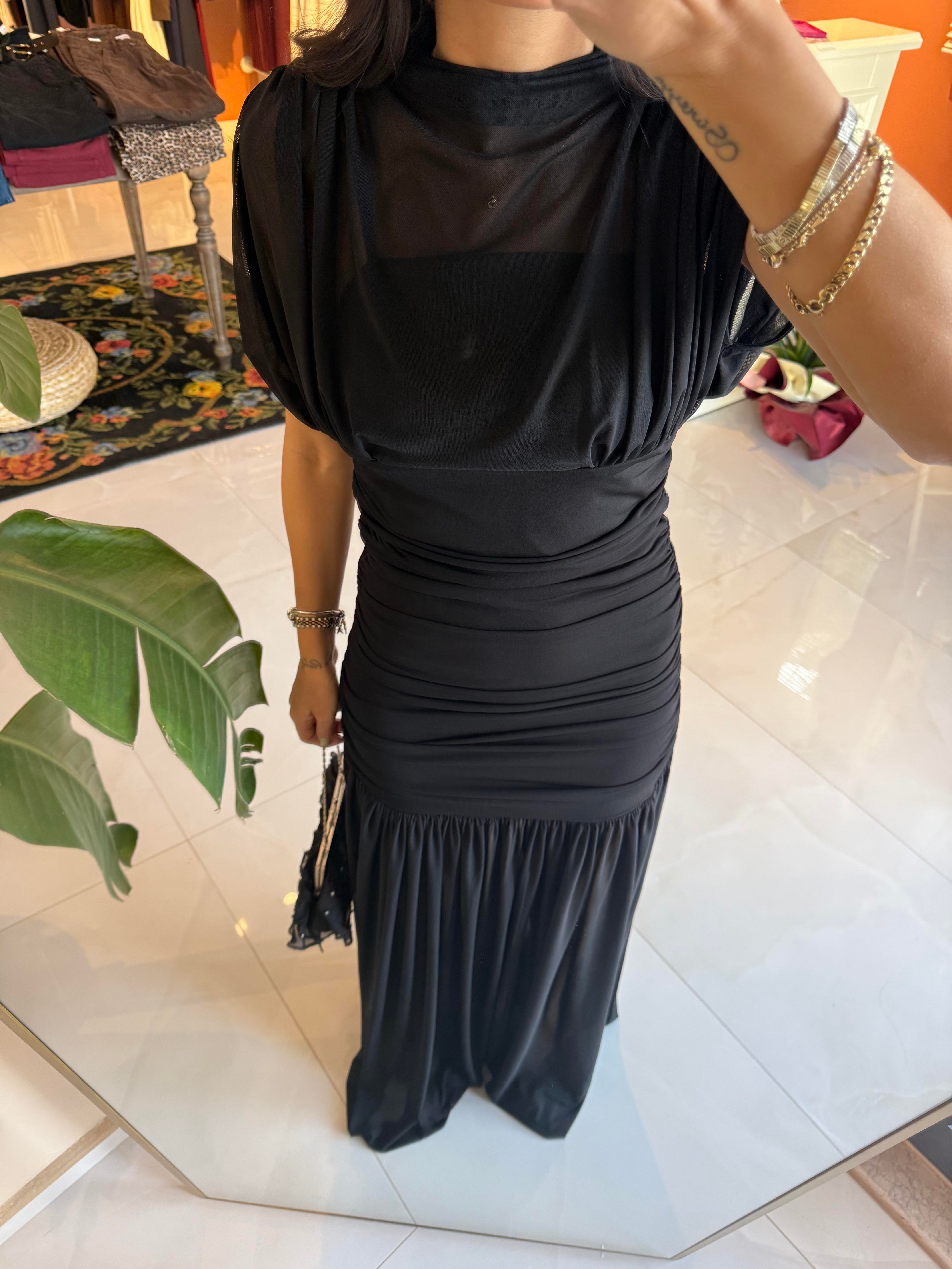 Vespera Siyah Tül Elbise