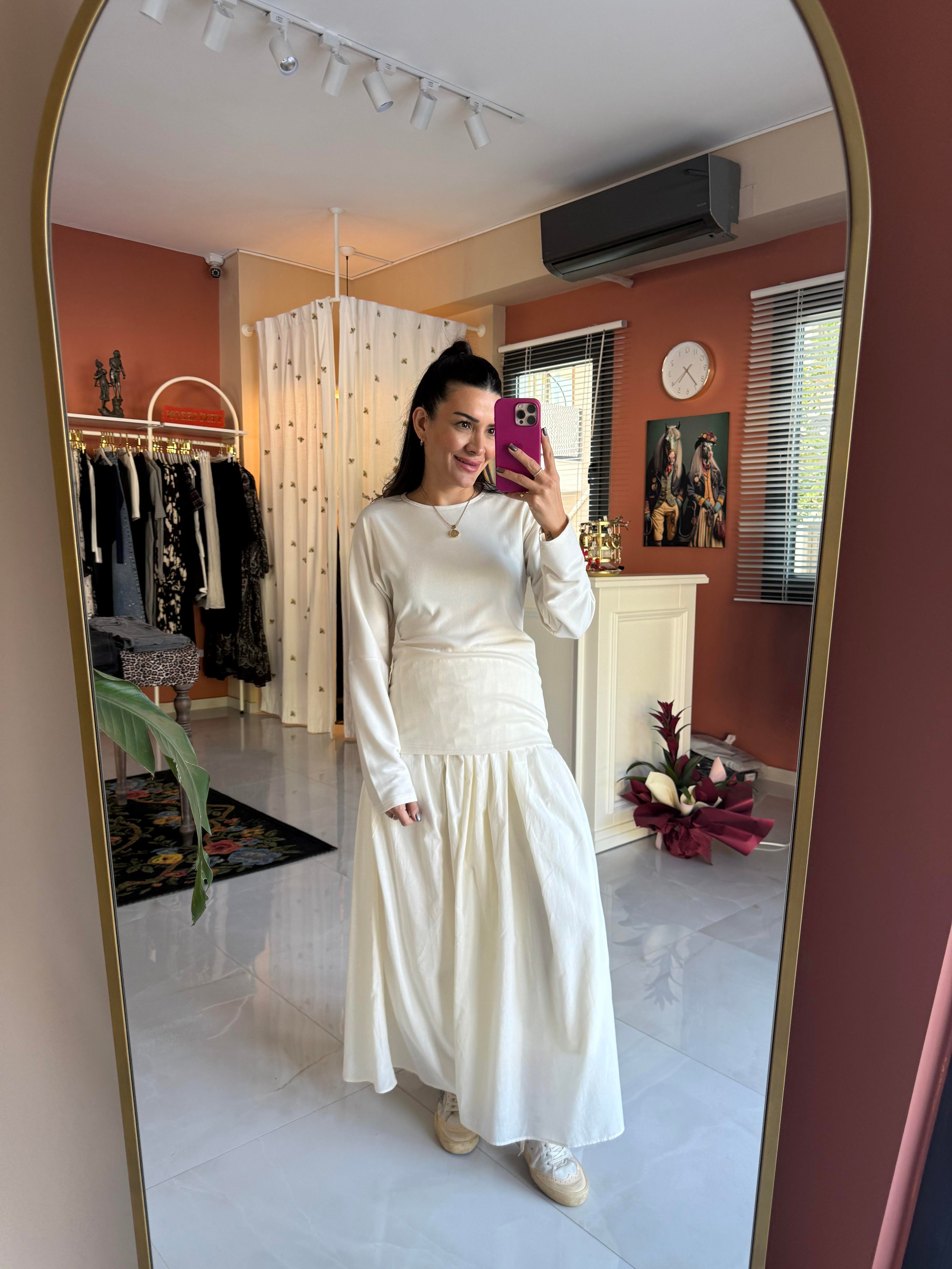 Volara Örme Elbise - Ekru