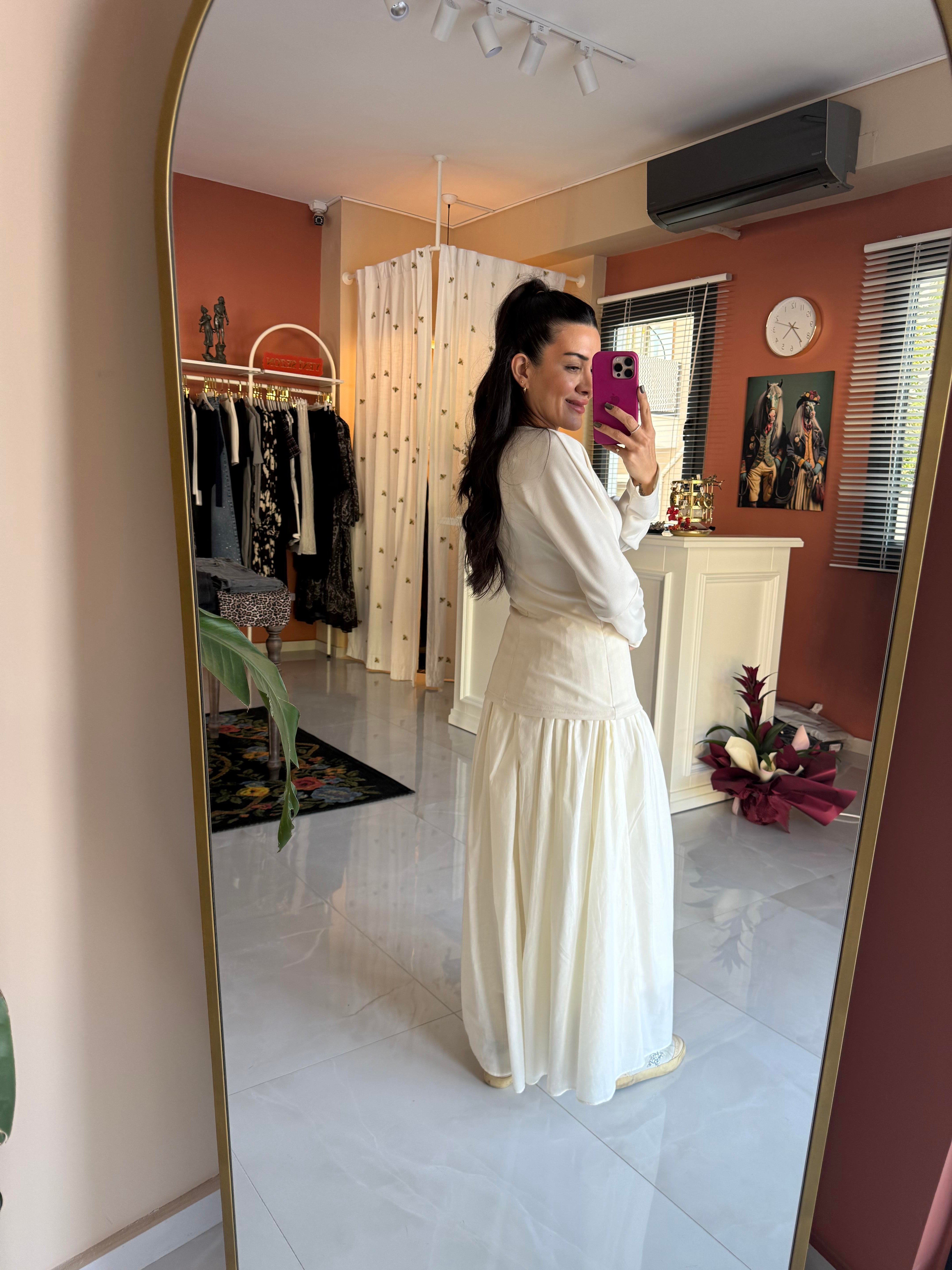 Volara Örme Elbise - Ekru