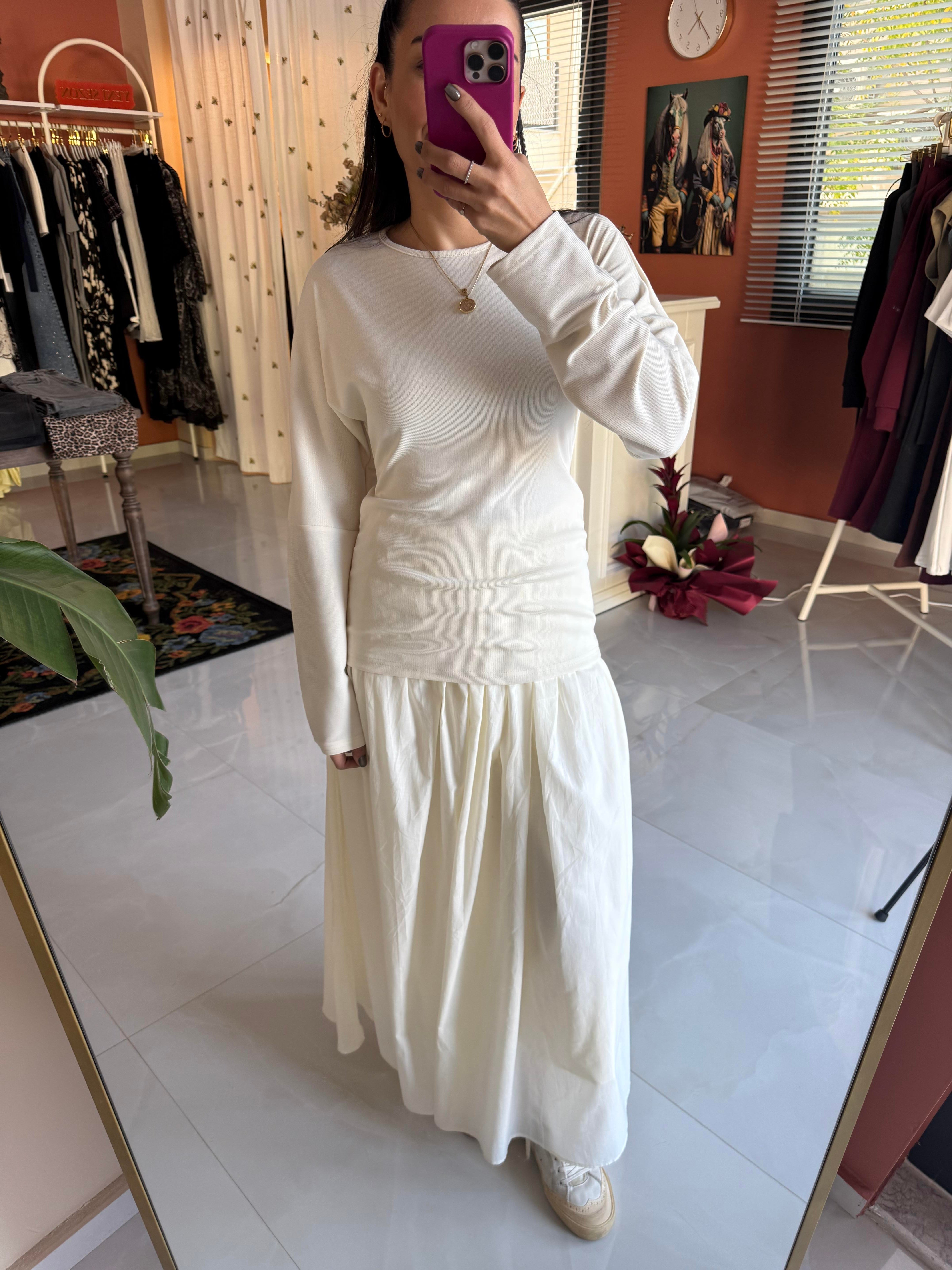 Volara Örme Elbise - Ekru