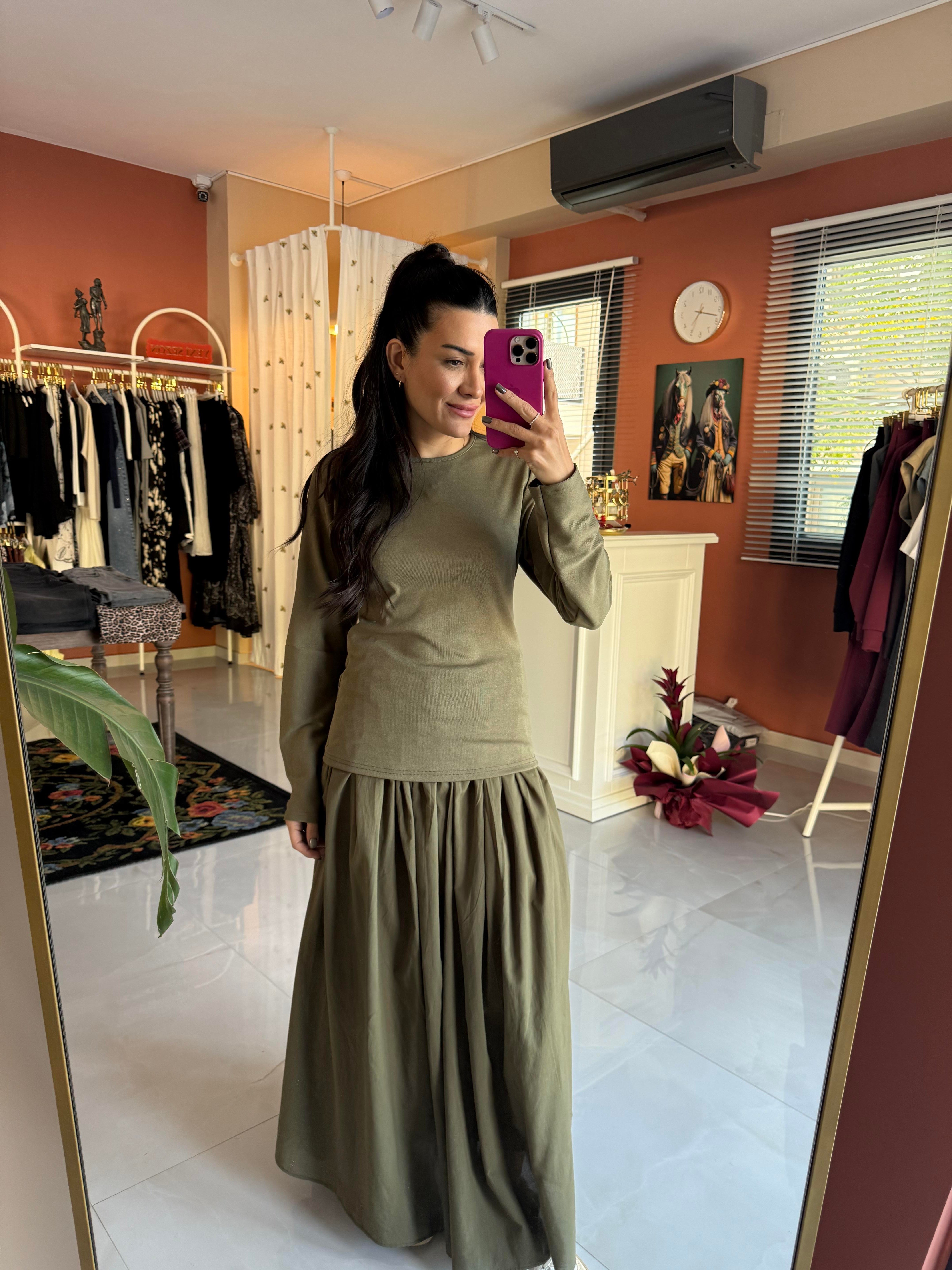 Volara Örme Elbise - Haki