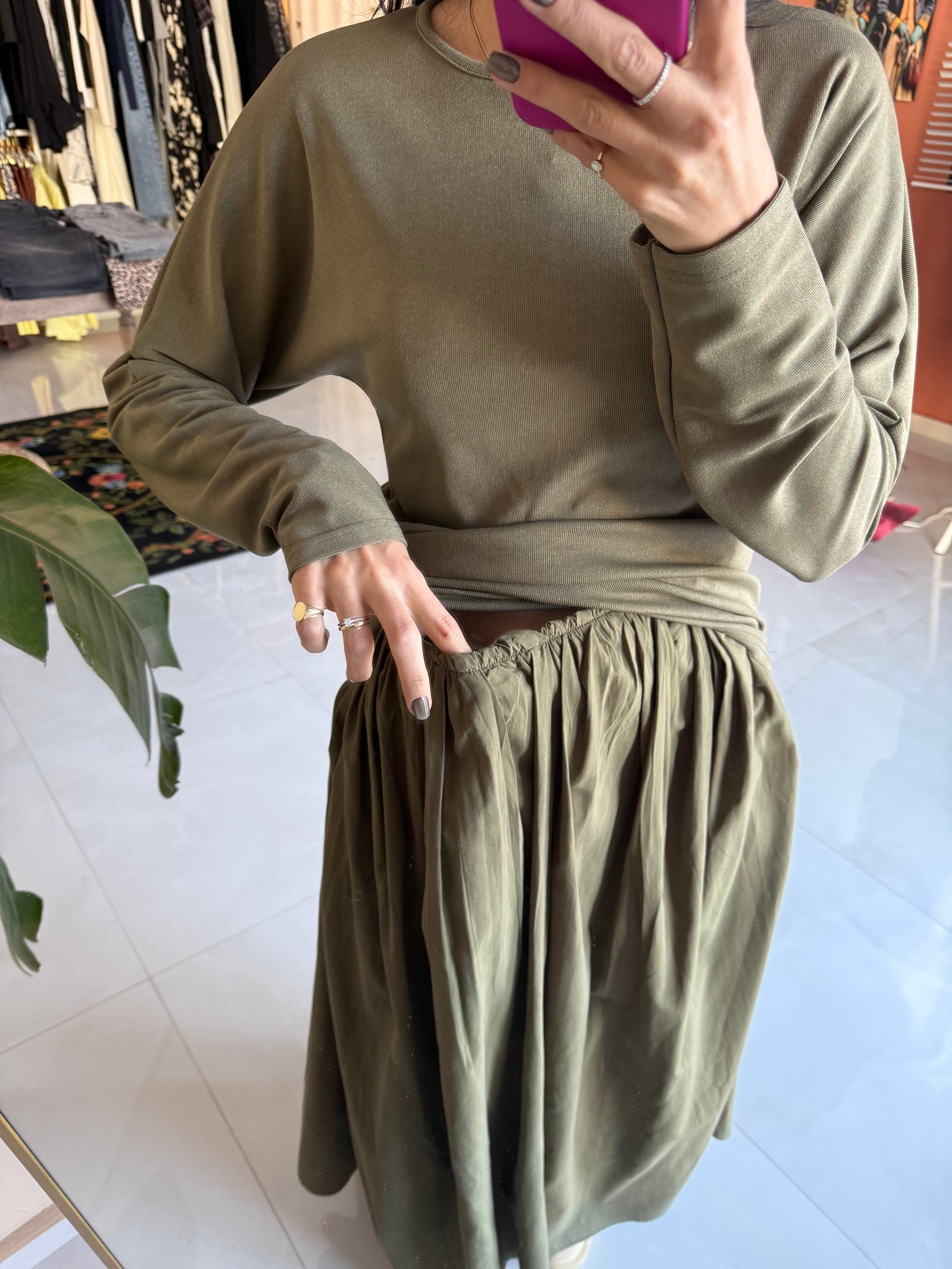 Volara Örme Elbise - Haki