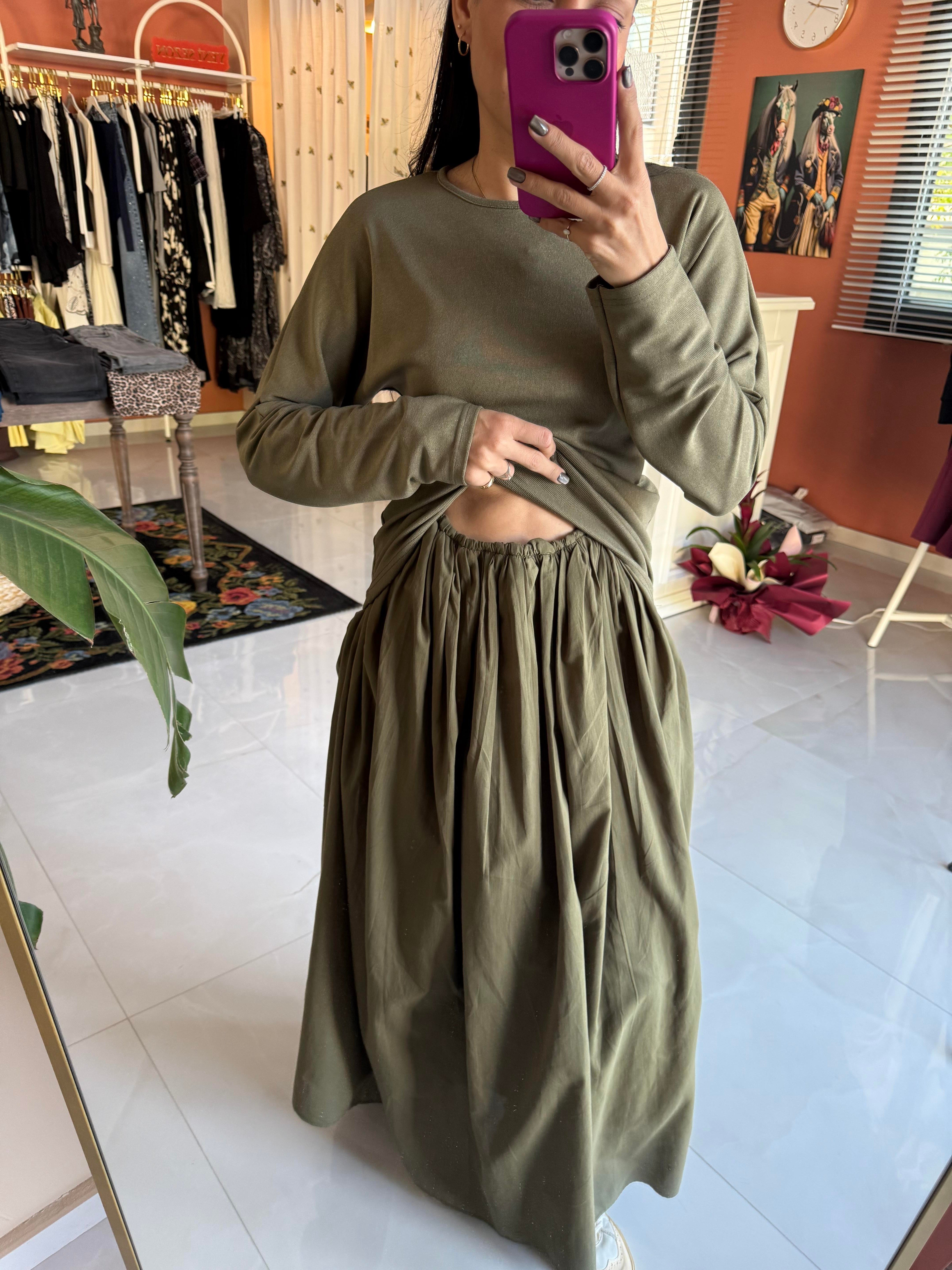 Volara Örme Elbise - Haki