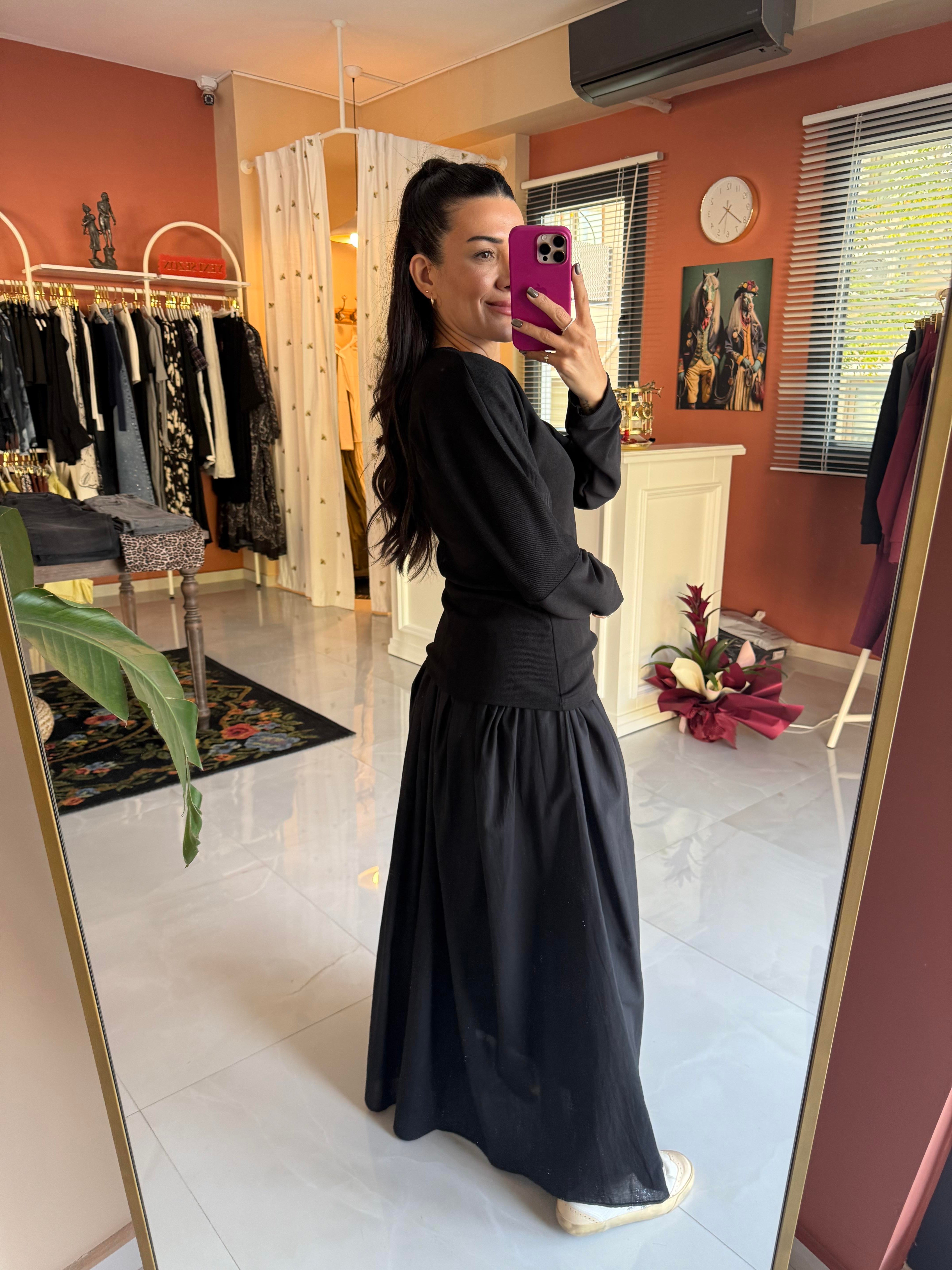 Volara Örme Elbise - Siyah