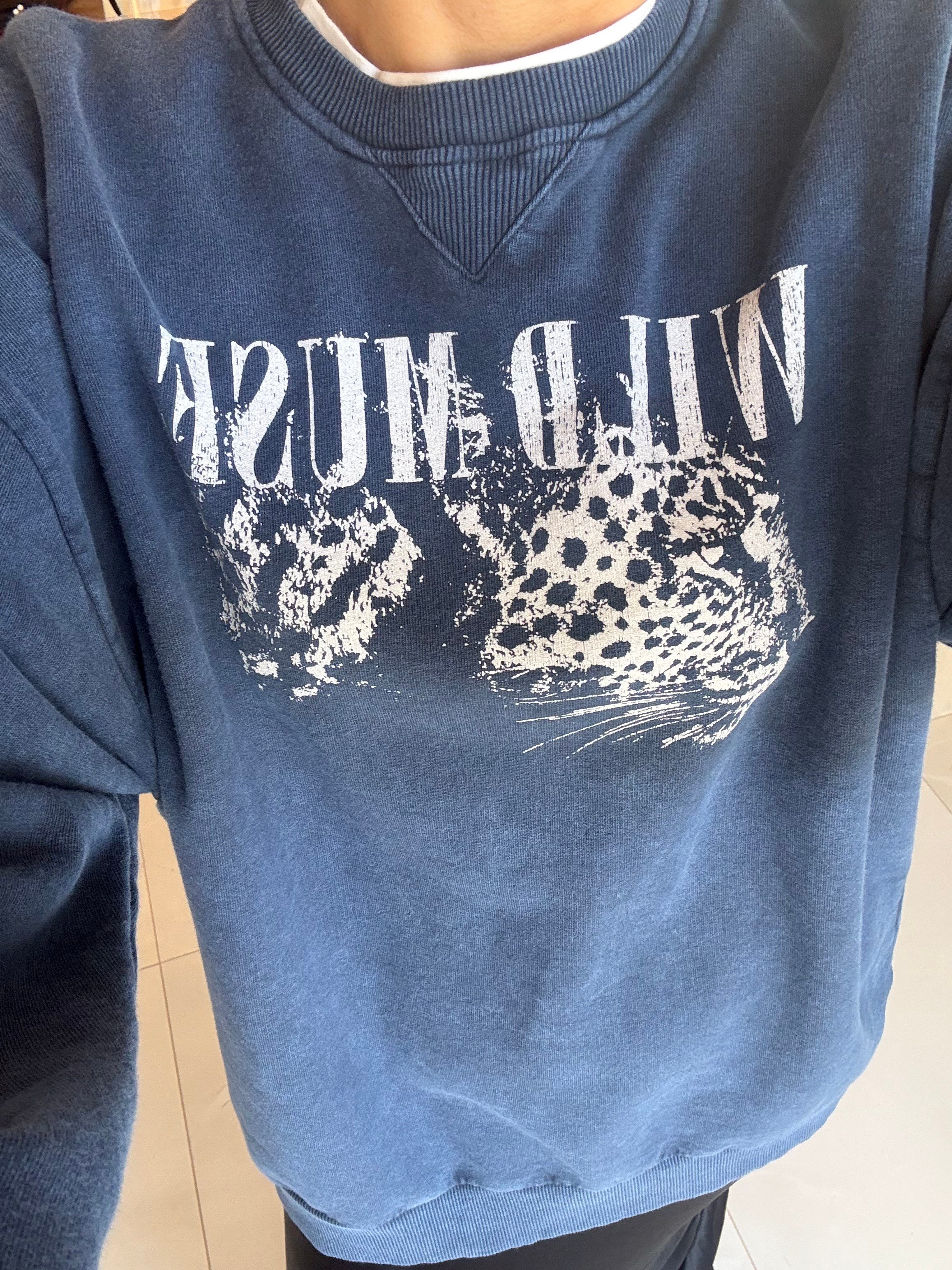 Wild Muse Baskılı Lacivert Sweatshirt 