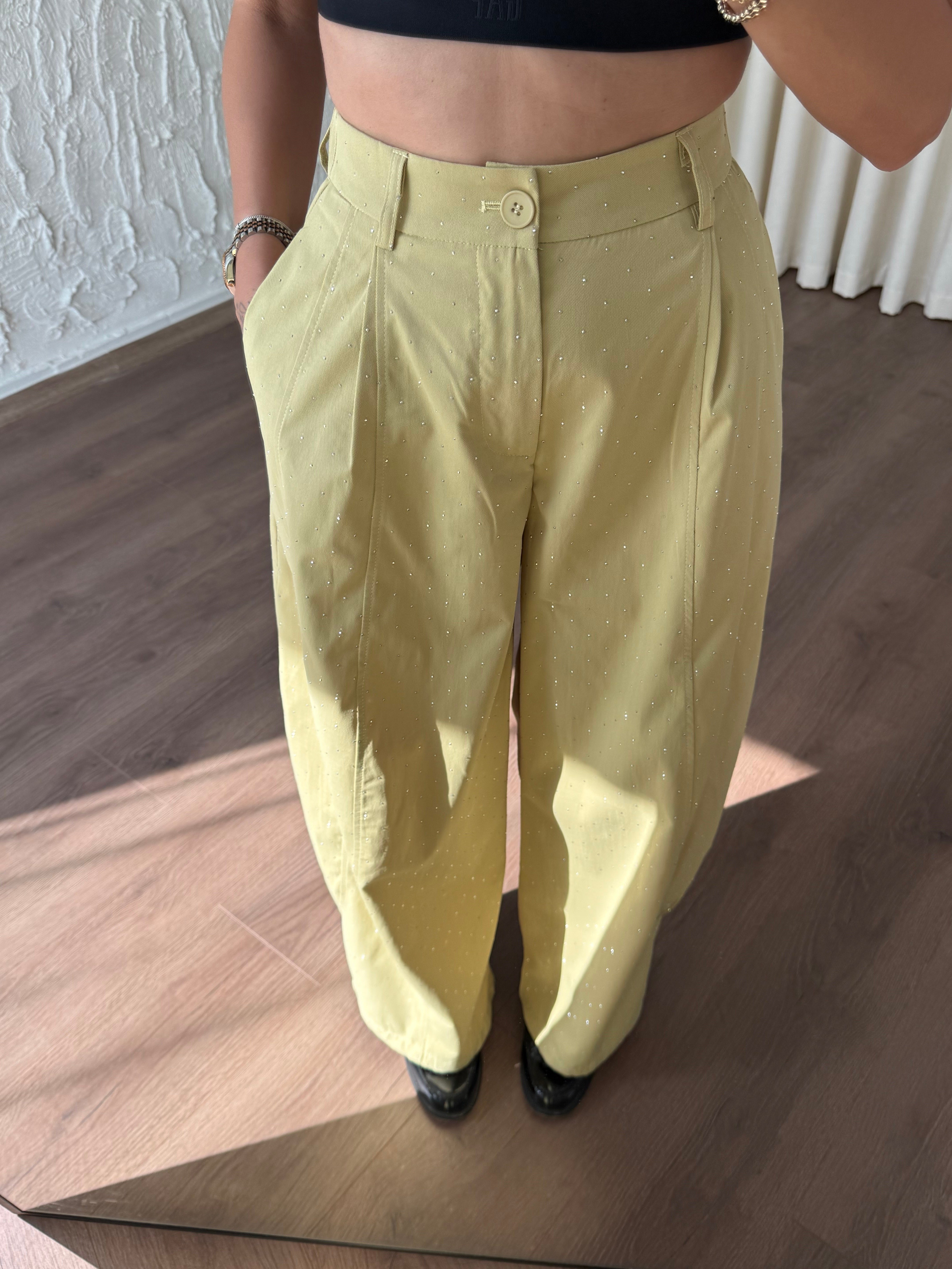 Yeşil Taşlı Balon Pantolon