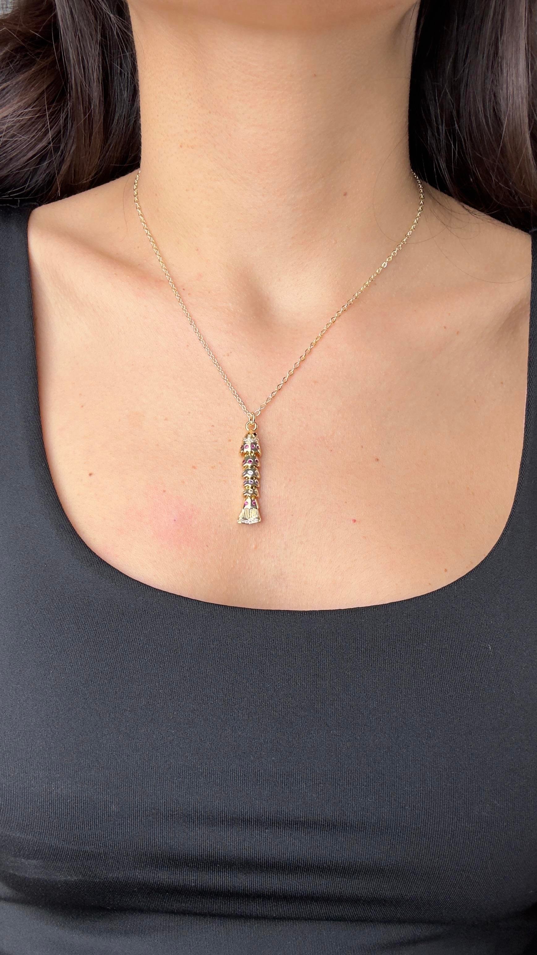 Zirkon Taşlı Balık Kolye