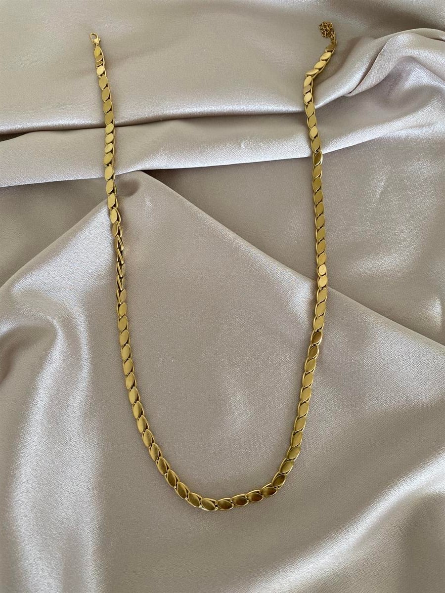 Arpa model Çelik kolye (uzun)