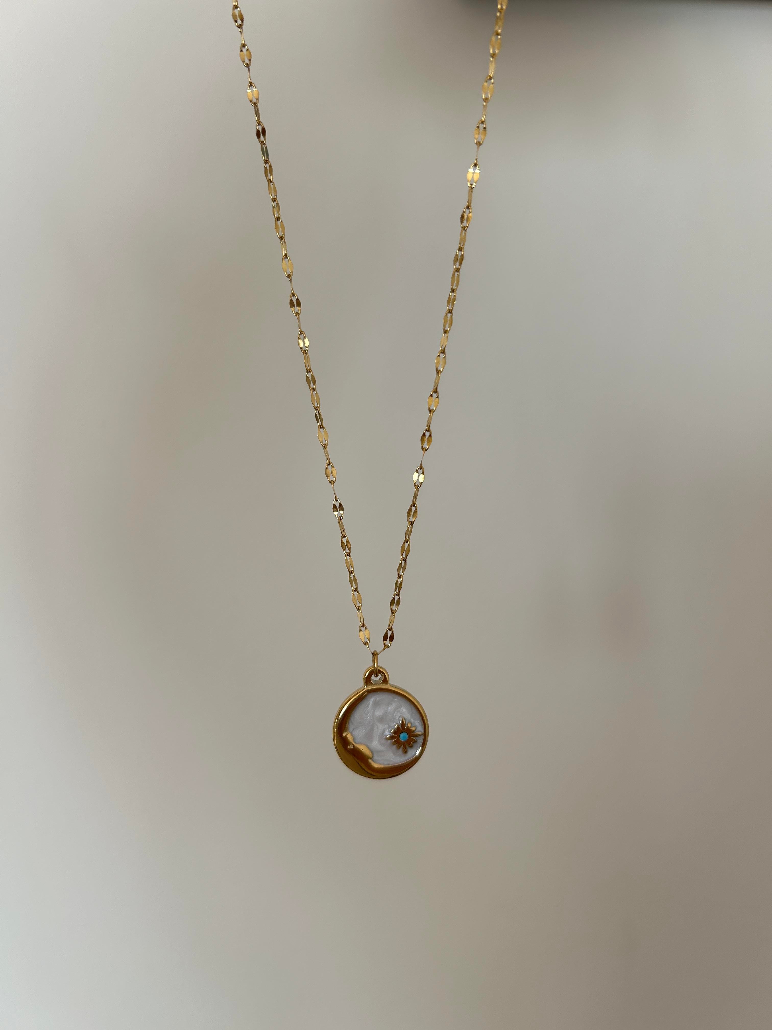 Ay model çelik kolye 