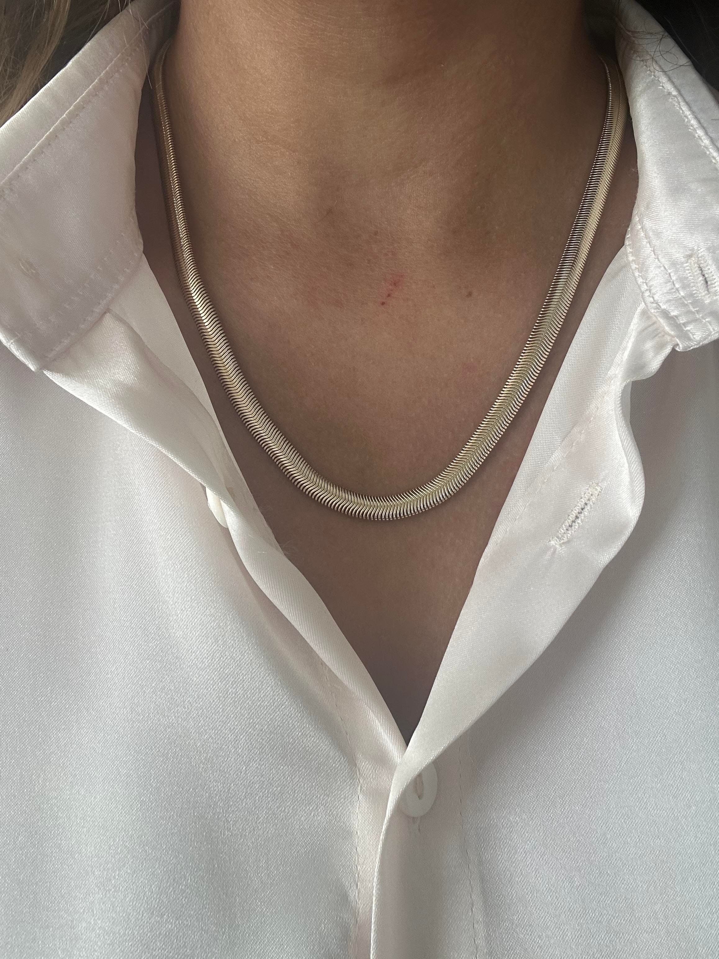 Balık sırtı model çelik kolye 