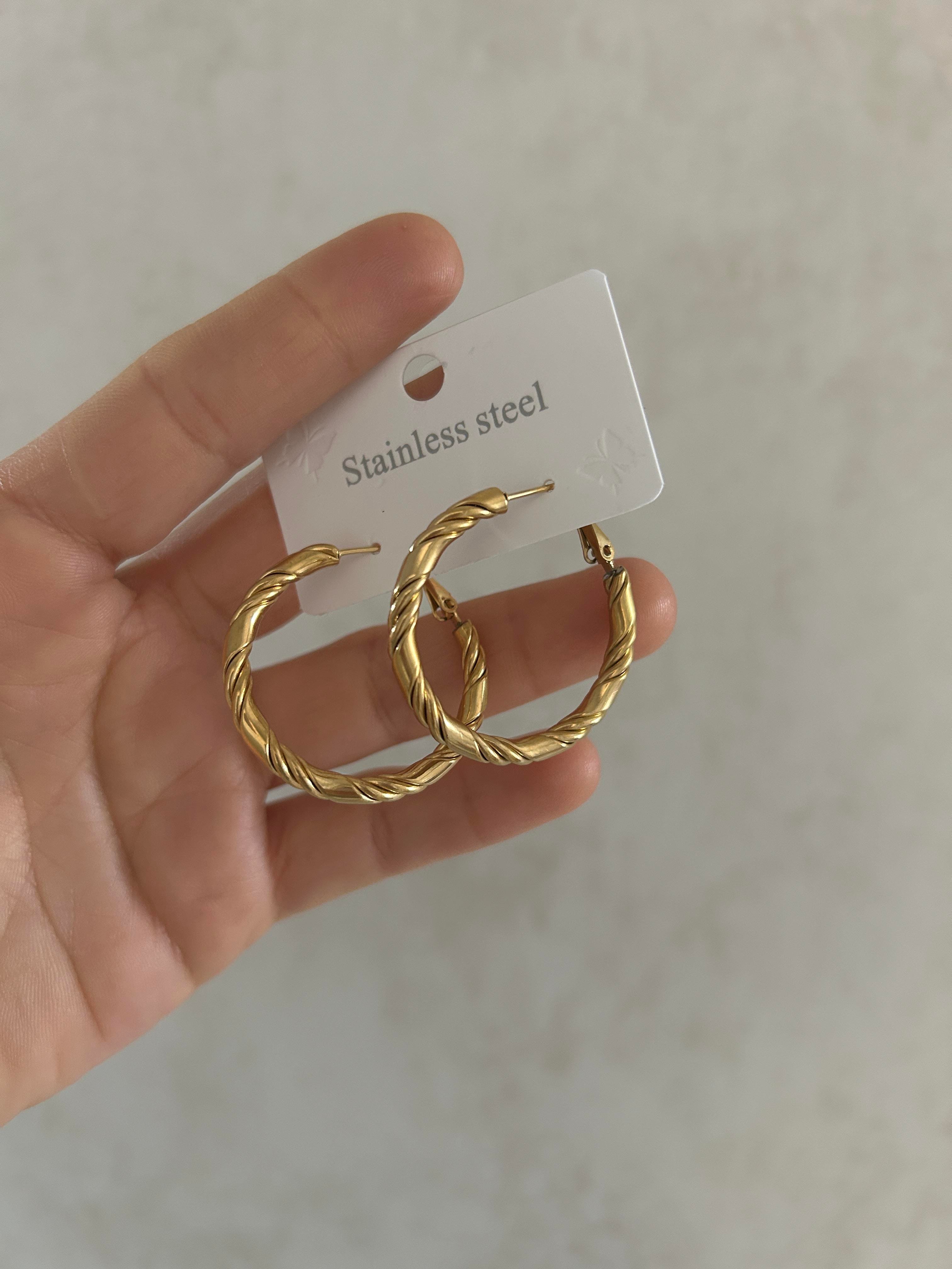 Burma model Çelik halka küpe 