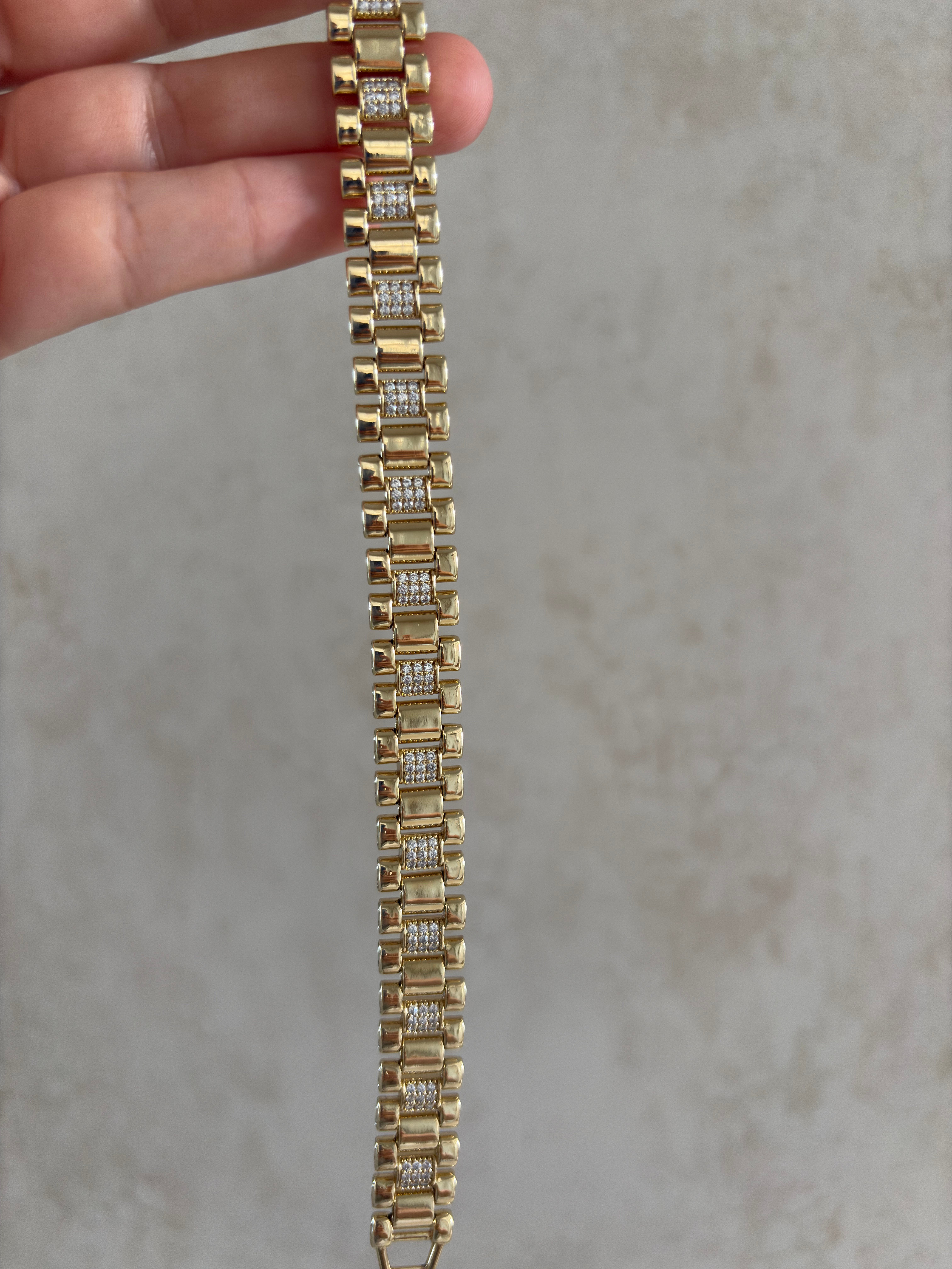 Rolex taşlı kalın künye 