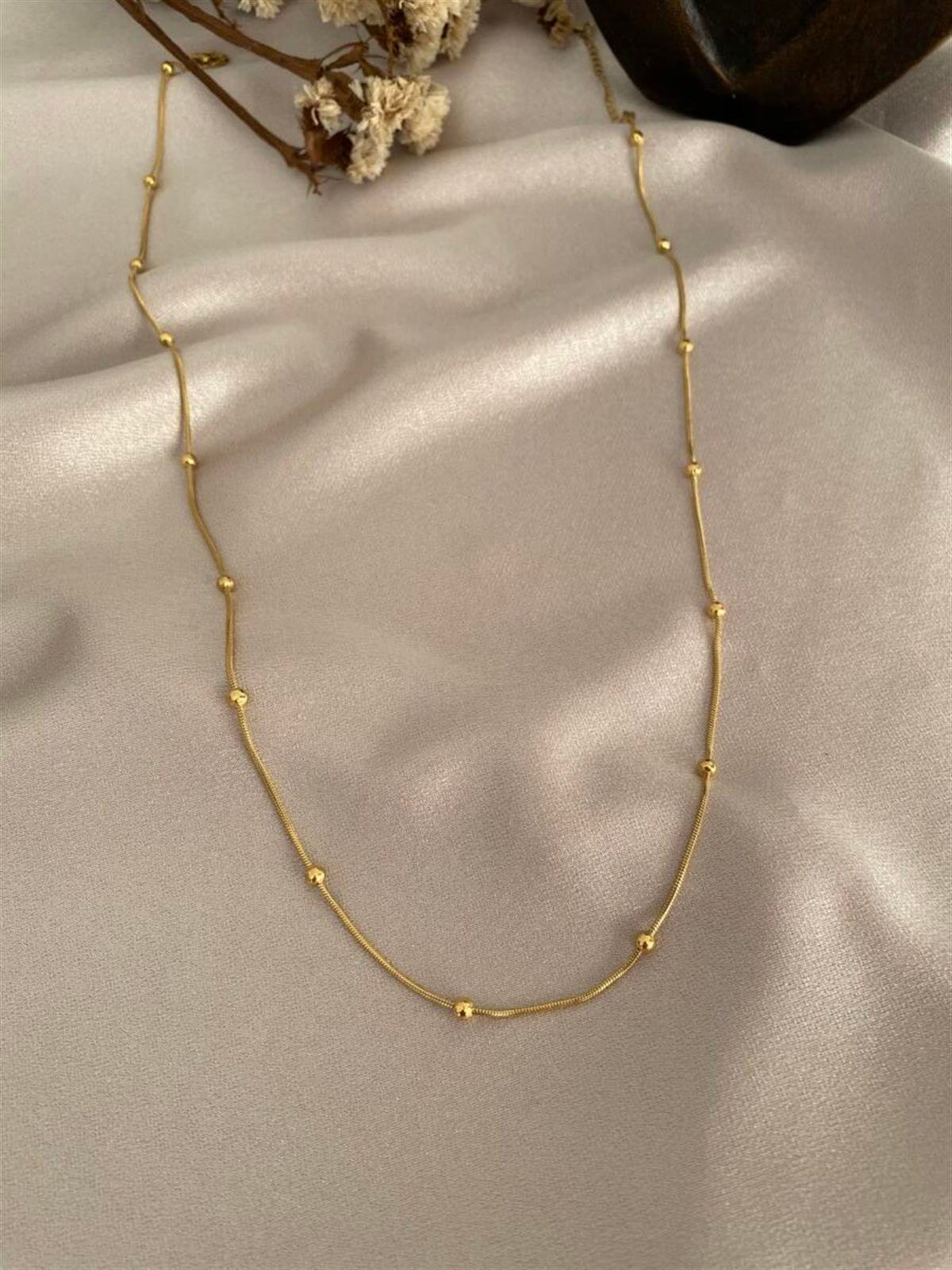 Topçuklu kolye uzun model