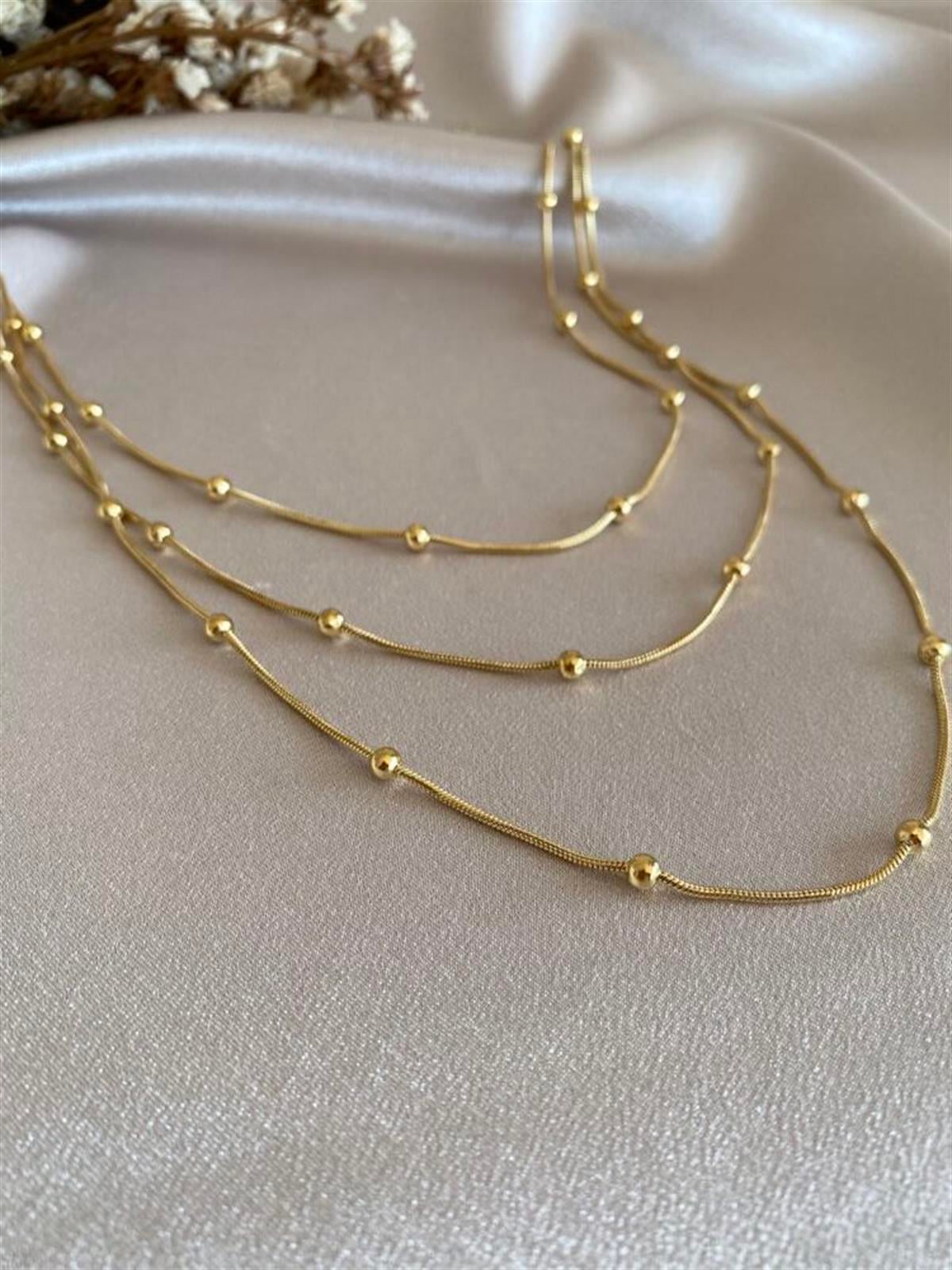 Üçlü Topçuklu Kolye