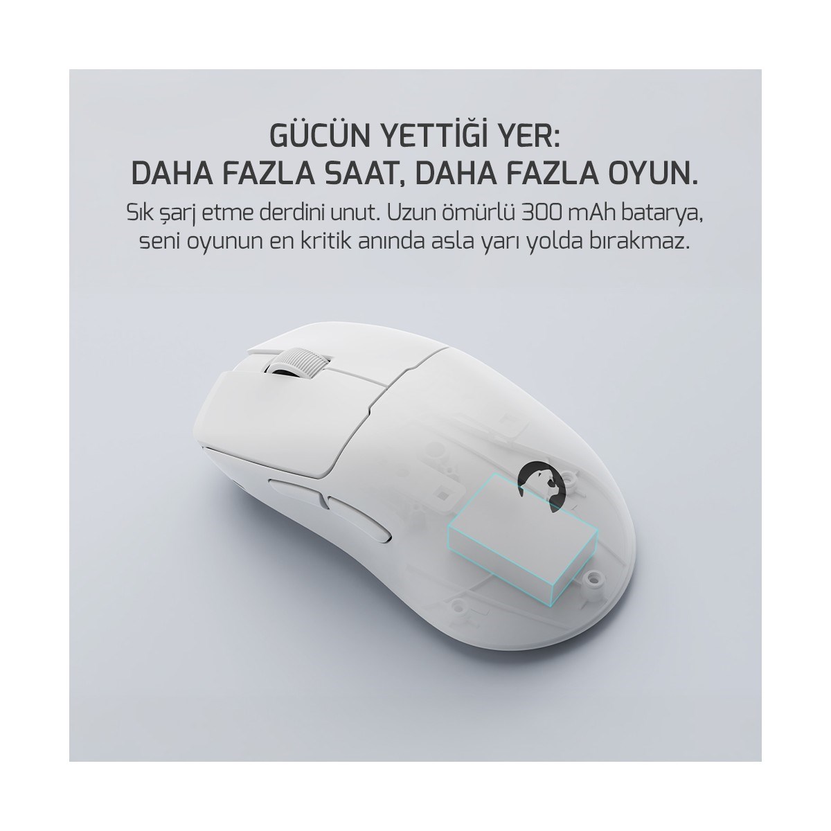 Radus 12.000DPI Triple Mode (Kablolu/bluetooth/2.4g) Gaming Mouse BEYAZ