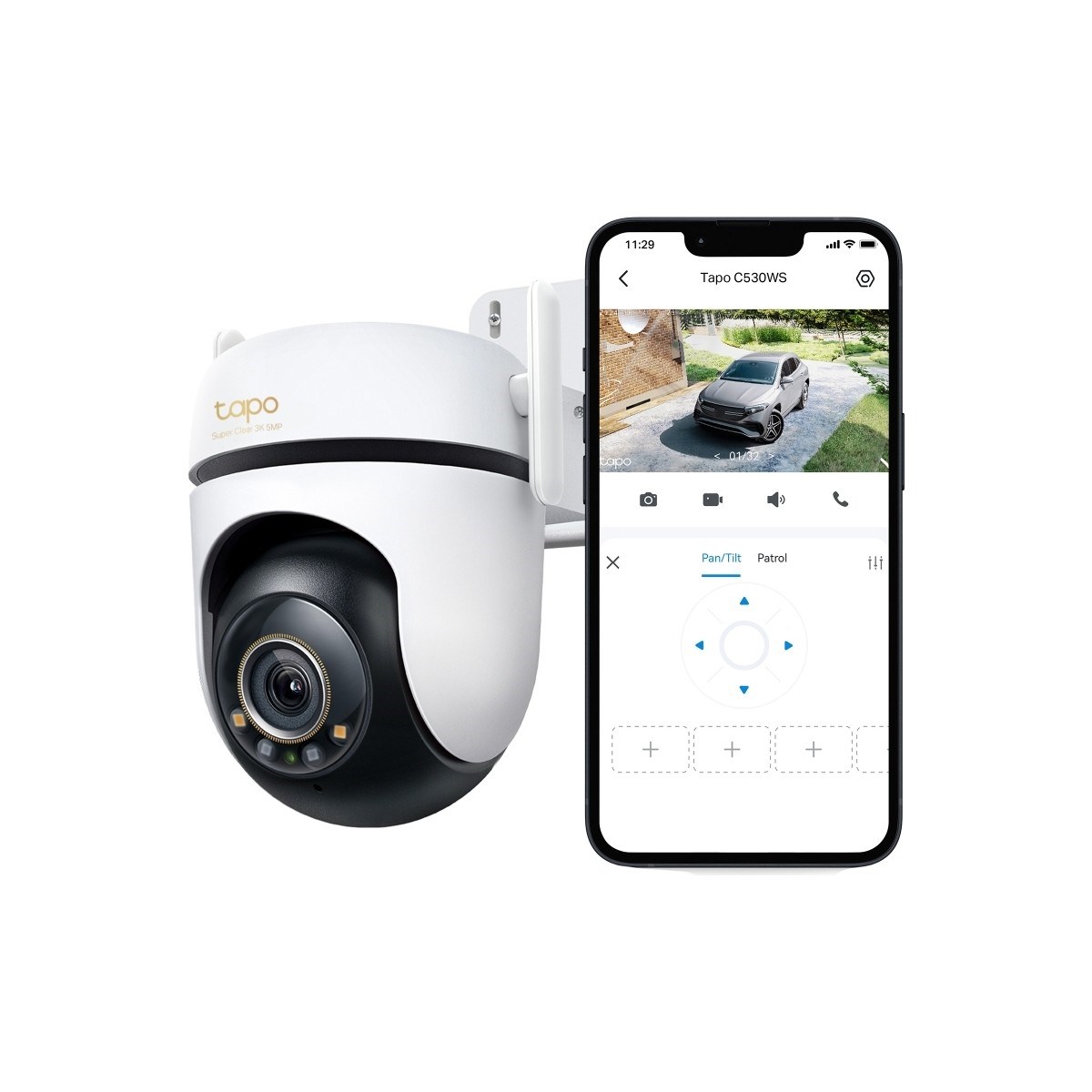 TP-LİNK Tapo C530WS | Dış Mekan Wi-Fi Güvenlik Kamerası | 3K 5MP Canlı Görüntü | Starlight Renkli Gece Görüşü | 360° Pan/Tilt | AI Kişi/Evcil Hayvan/Araç Algılama | IP66 Su & Toz Geçirmez