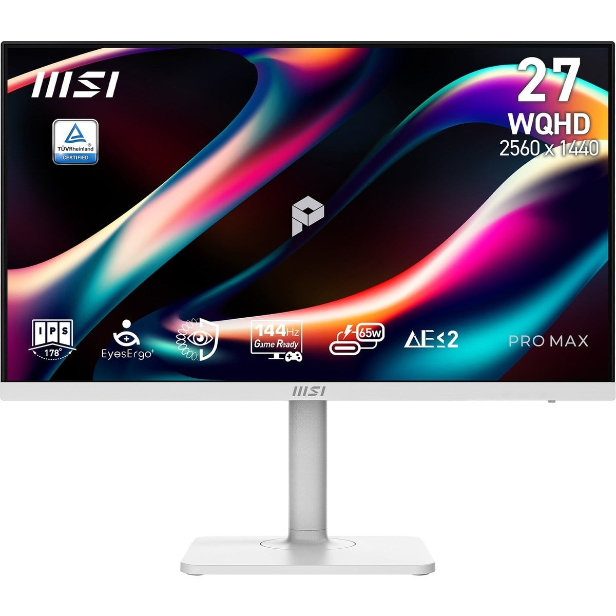 MSI 27 Pro Max 271QPHW E14 2560 x 1440 (Wqhd) 16:9 Flat IPS 144HZ 1ms (Mprt) Freesync Pıvot Beyaz Monıtor