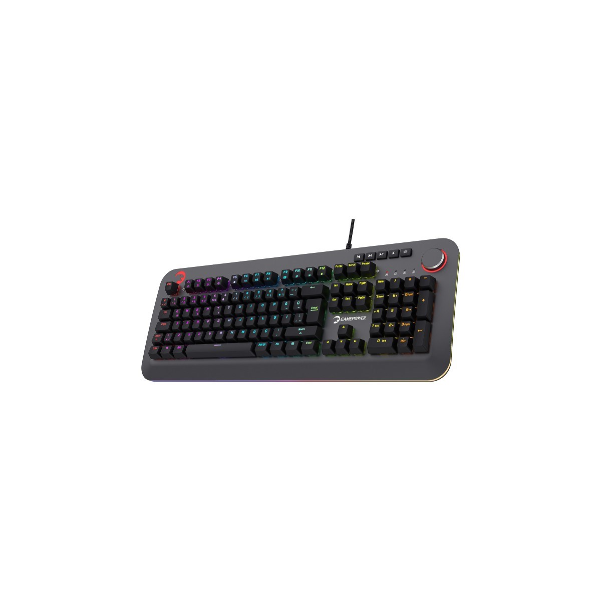 GAMEPOWER Starscream 60M Rgb Kırmızı Switch 60 Milyon Türkçe Q USB Suya Dayanıklı Optik Mekanik Gaming Klavye (3x Switch Hediyeli) 3 Yıl Garantili