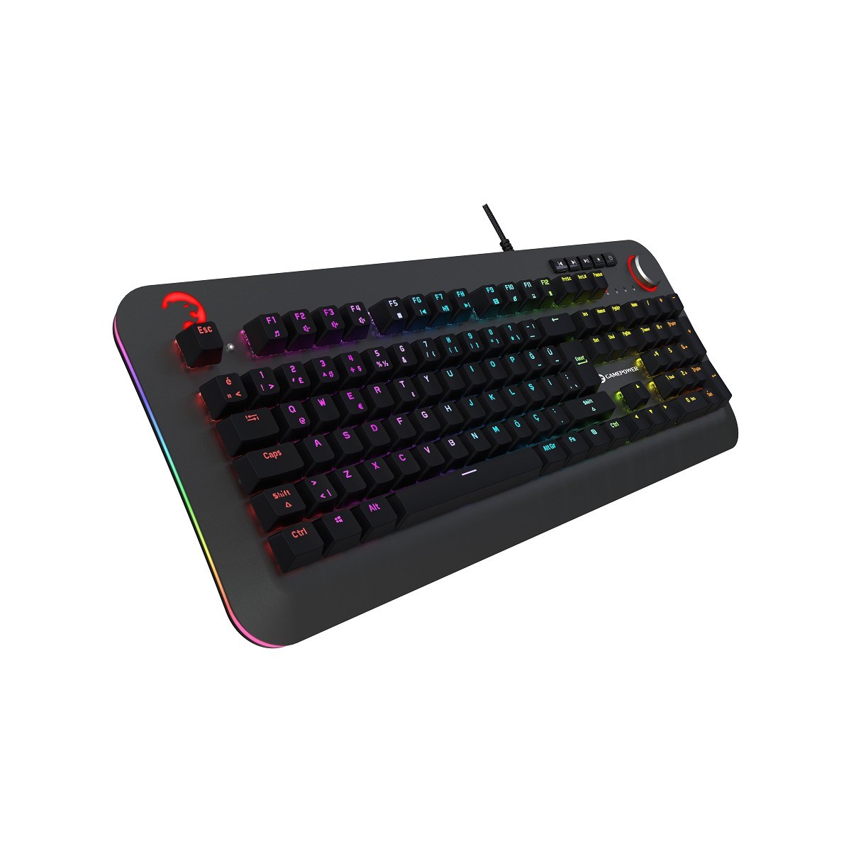 GAMEPOWER Starscream 60M Rgb Kırmızı Switch 60 Milyon Türkçe Q USB Suya Dayanıklı Optik Mekanik Gaming Klavye (3x Switch Hediyeli) 3 Yıl Garantili