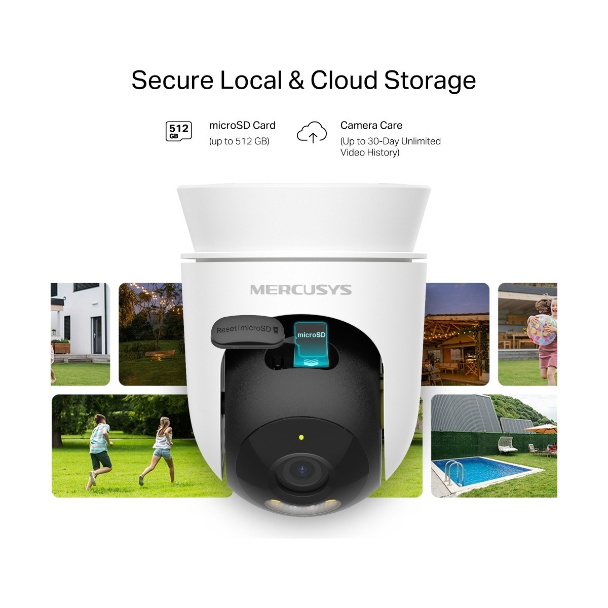 MERCUSYS MC500 | 1080P Dış Mekan Güvenlik Kamerası | 360° Görüş | Renkli Gece Görüşü | Akıllı Takip | İp65 Microsd & Bulut Depolama