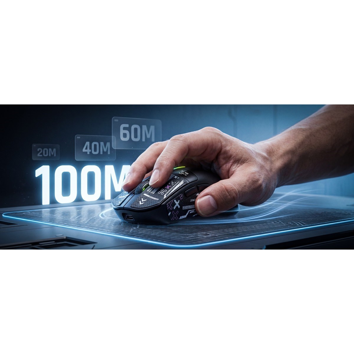 GAMEBOOSTER Sway Rgb 24000DPI OLED Triple Mode Siyah Gaming Mouse