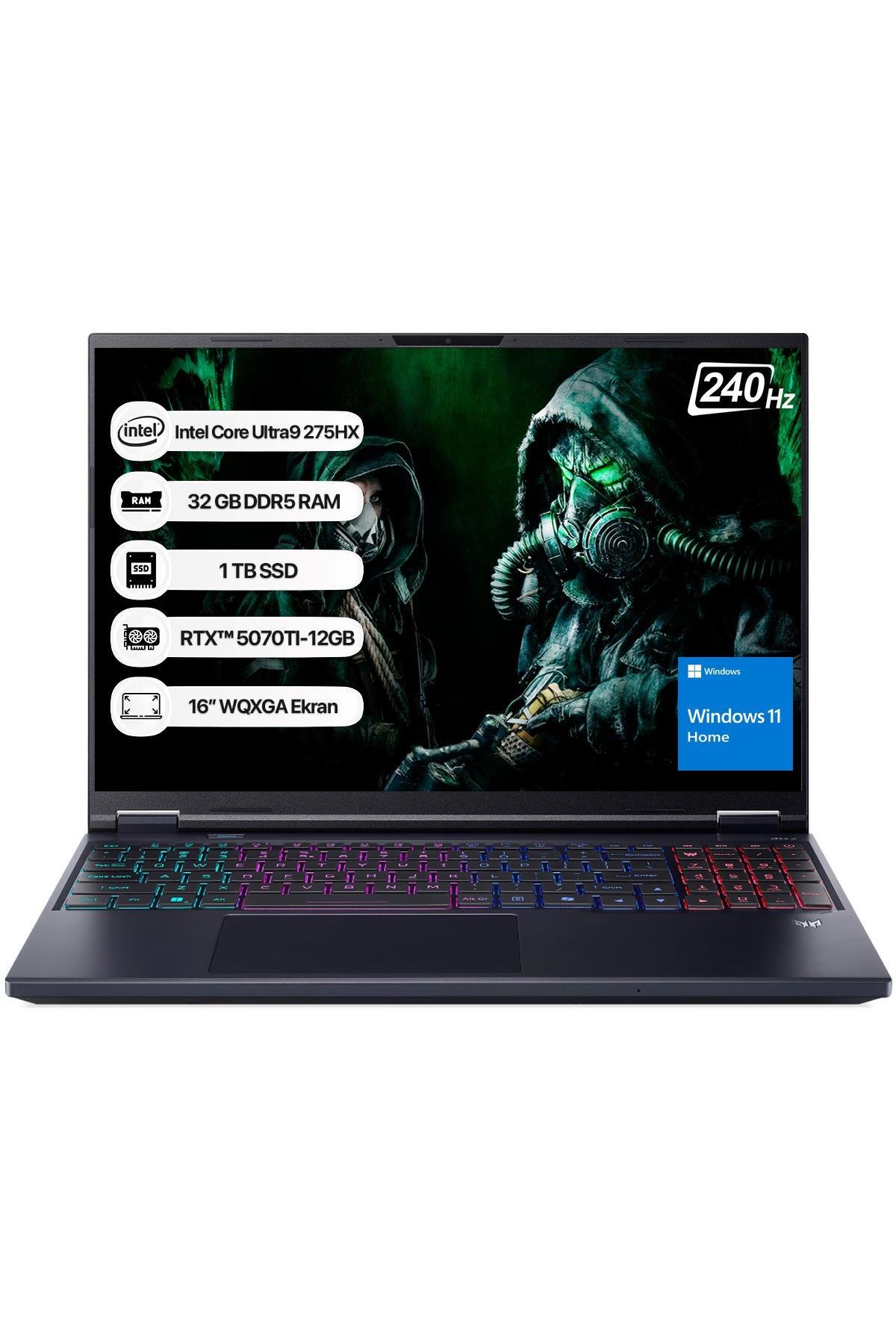 Acer Predator Helios Neo 16 NH.QX2EY.002 Core Ultra 9 275HX 32GB 1TB SSD RTX5070TI-170W 16