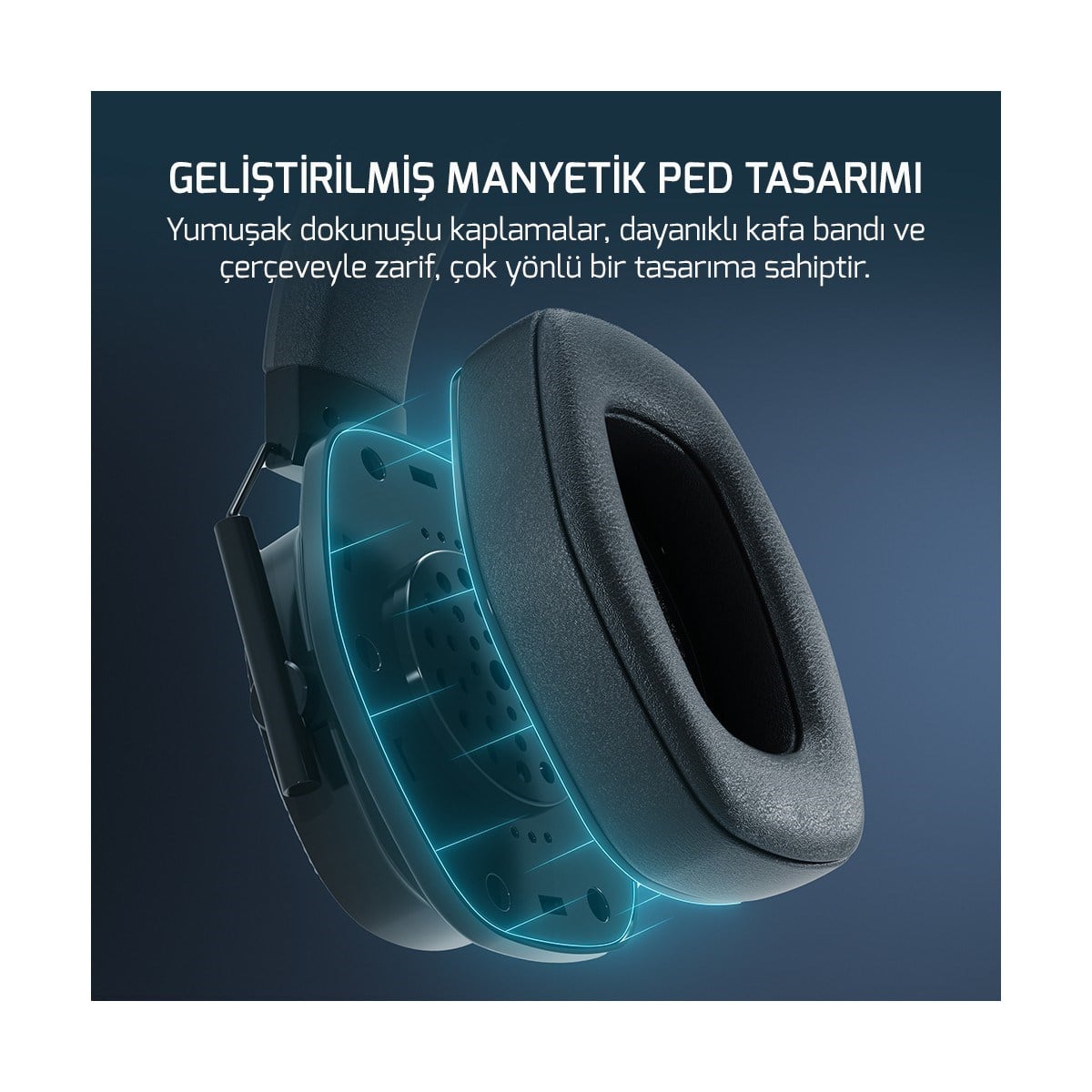 GAMEPOWER Kai Titanium Siyah 7.1 Surround Hi-Fi Manyetik Pad Rgb Gaming Kulaklık (2x Cooling Pad Hediyeli)