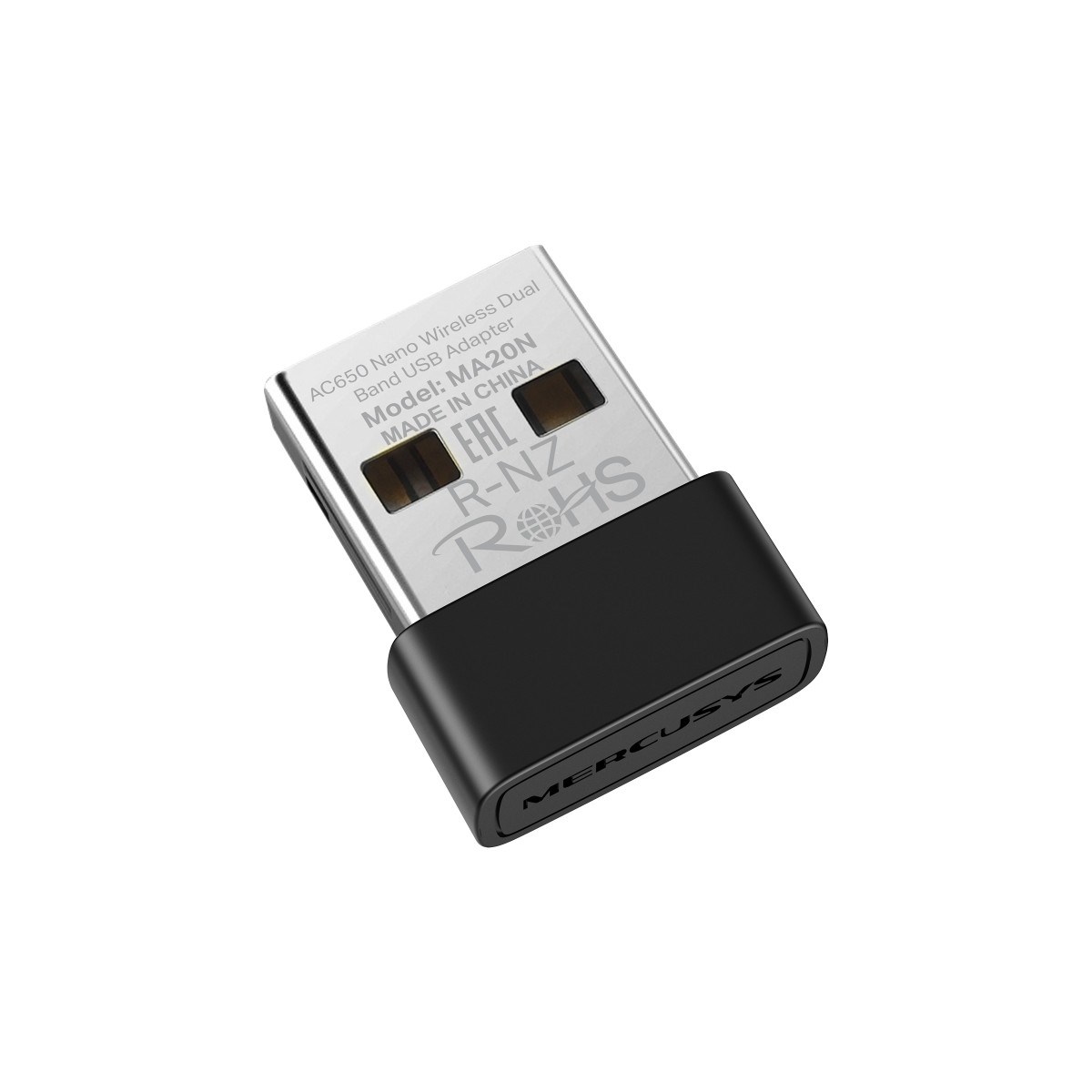 MERCUSYS MA20N | AC650 Mbps Dual-Band Wi‑Fi 5 Nano USB Adaptör | Kompakt & Tak‑Çalıştır | WPA3 | Windows 10/11