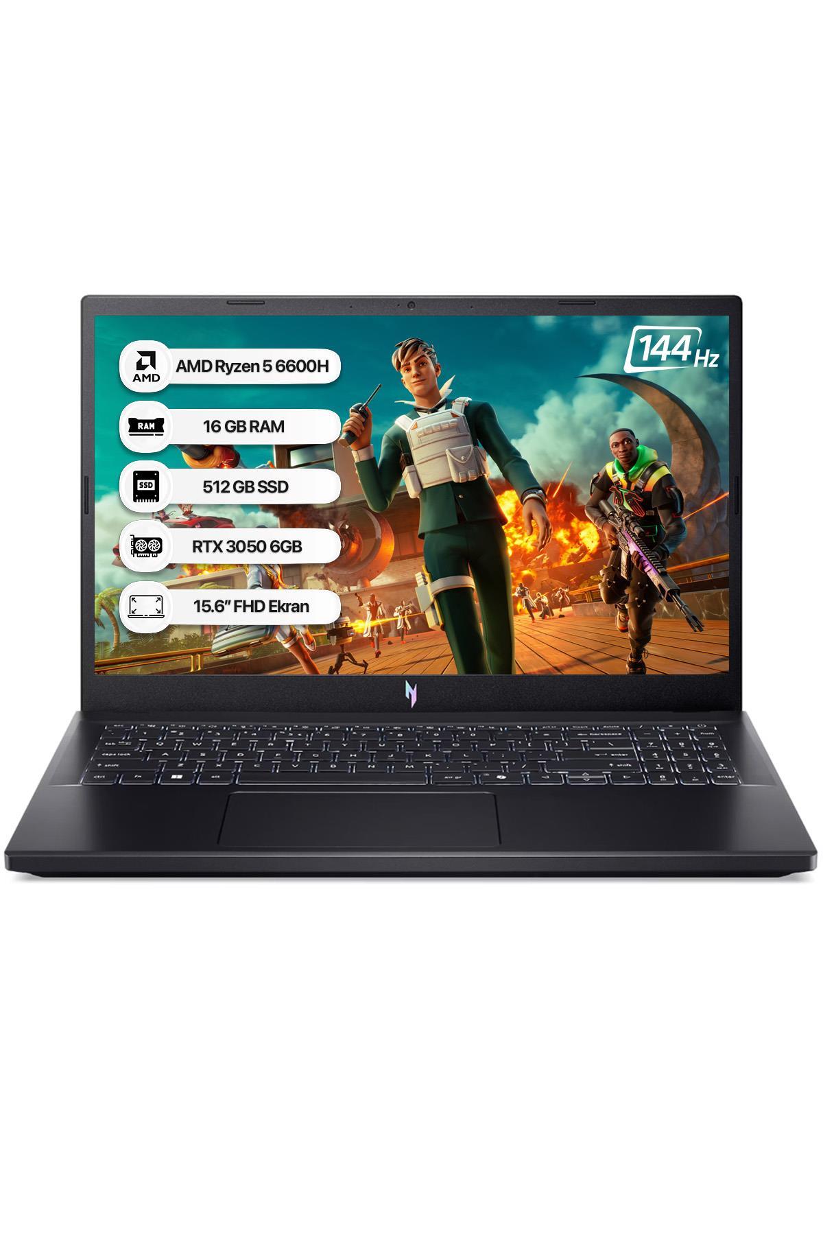 Acer Nitro V15 NH.QSHEY.005-16 Ryzen5-6600H 16GB 512GB SSD RTX3050-6GB 15.6