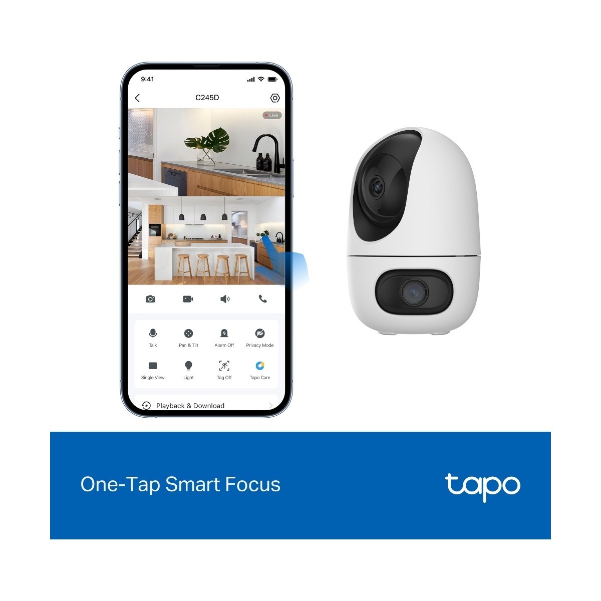 TP-LİNK Tapo C245D | 2k 3mp Çift Lensli Akıllı Güvenlik Kamerası | 360° | Geniş Açı ve Tele-Lens | Akıllı Hareket Takibi | Aı Kişi ve Bebek Ağlaması Algılama | Çift Ekran Izleme|bulut/sd Kart Depolama