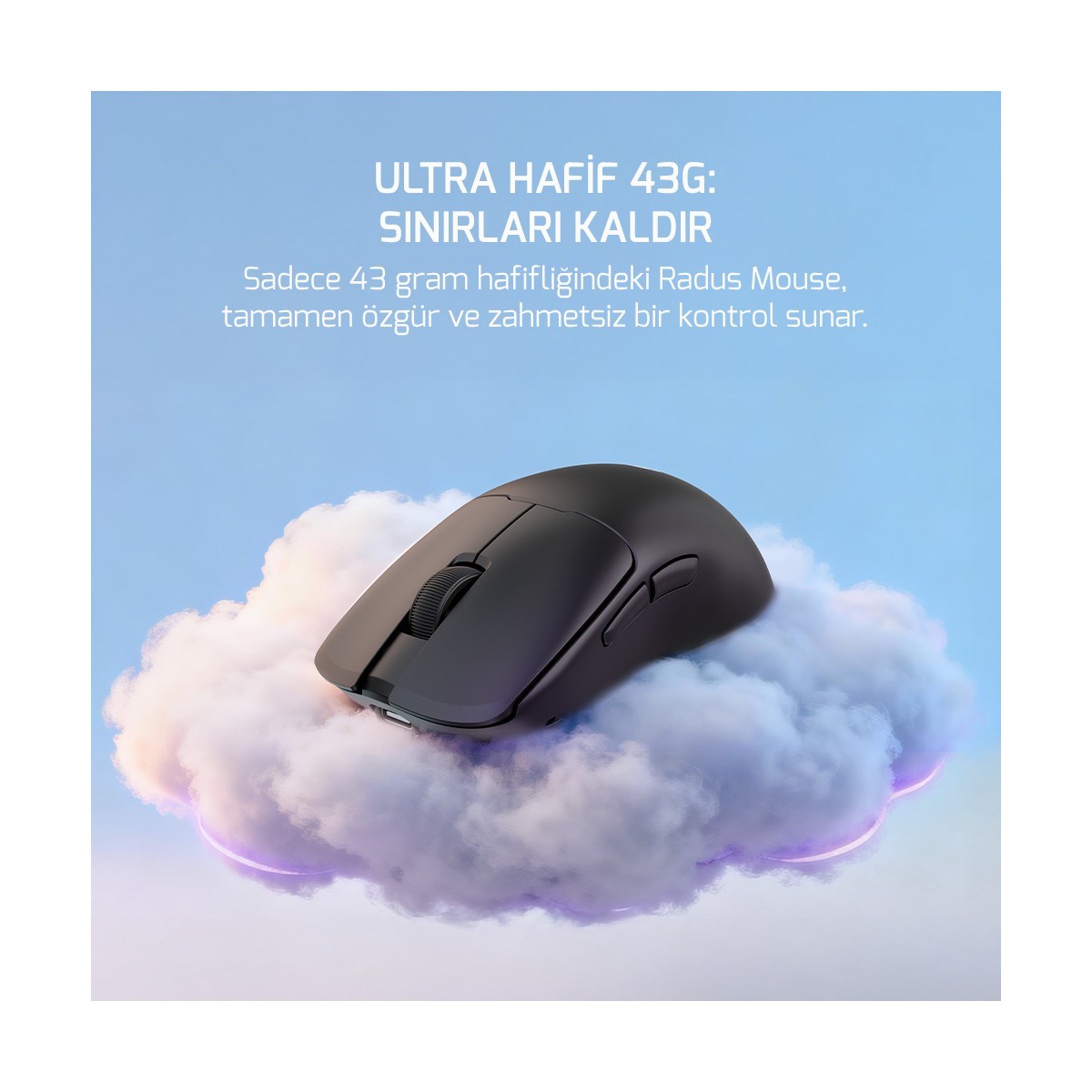Radus 12.000DPI Triple Mode (Kablolu/bluetooth/2.4g) Gaming Mouse SİYAH
