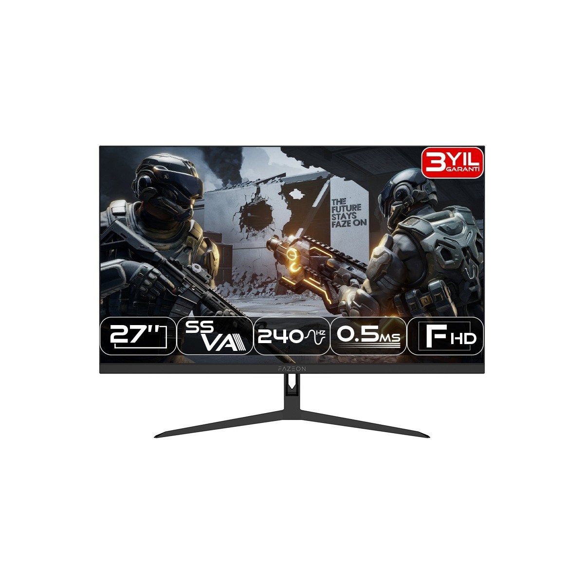 FAZEON X27F250S 27″ 240Hz 0.5ms Fast Va Fhd Hdmı*1 + Dp*1+Usb*1 Rgb Gamıng Monıtor