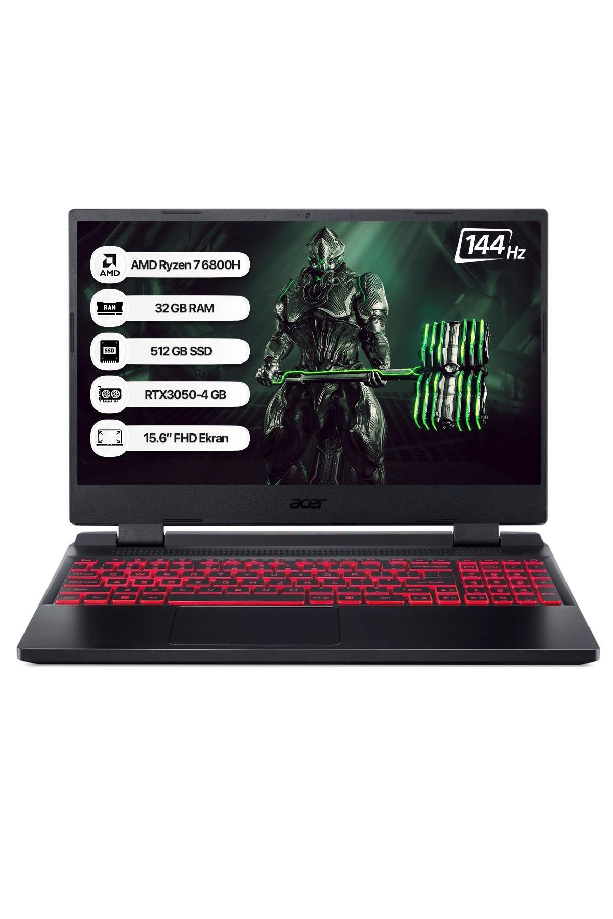 Acer Nitro 5 AN515-46 AMD Ryzen 7 6800H 32GB 512GB SSD RTX3050 Dos 15.6